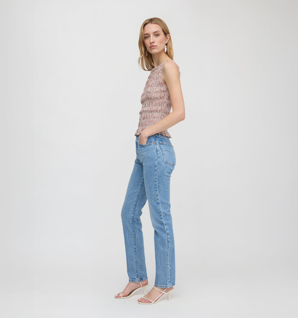 The Phoebe Nap Top - Cognac Gingham – Hill House Home