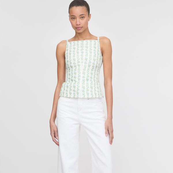 The Racquel Top - Brocade Vine Stripe – Hill House Home
