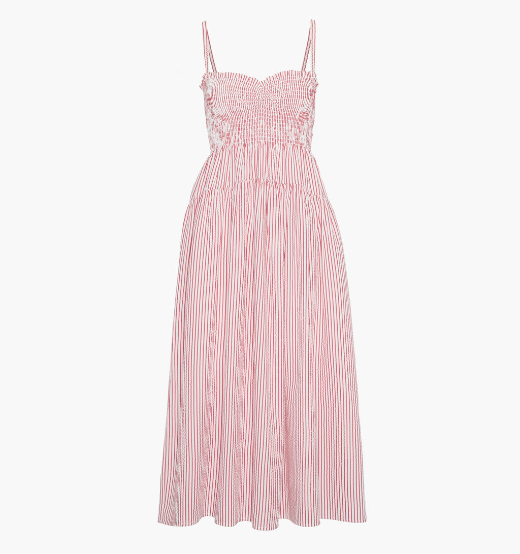 red stripe linen whipstitch callahan dress The Rebecca Nap Dress