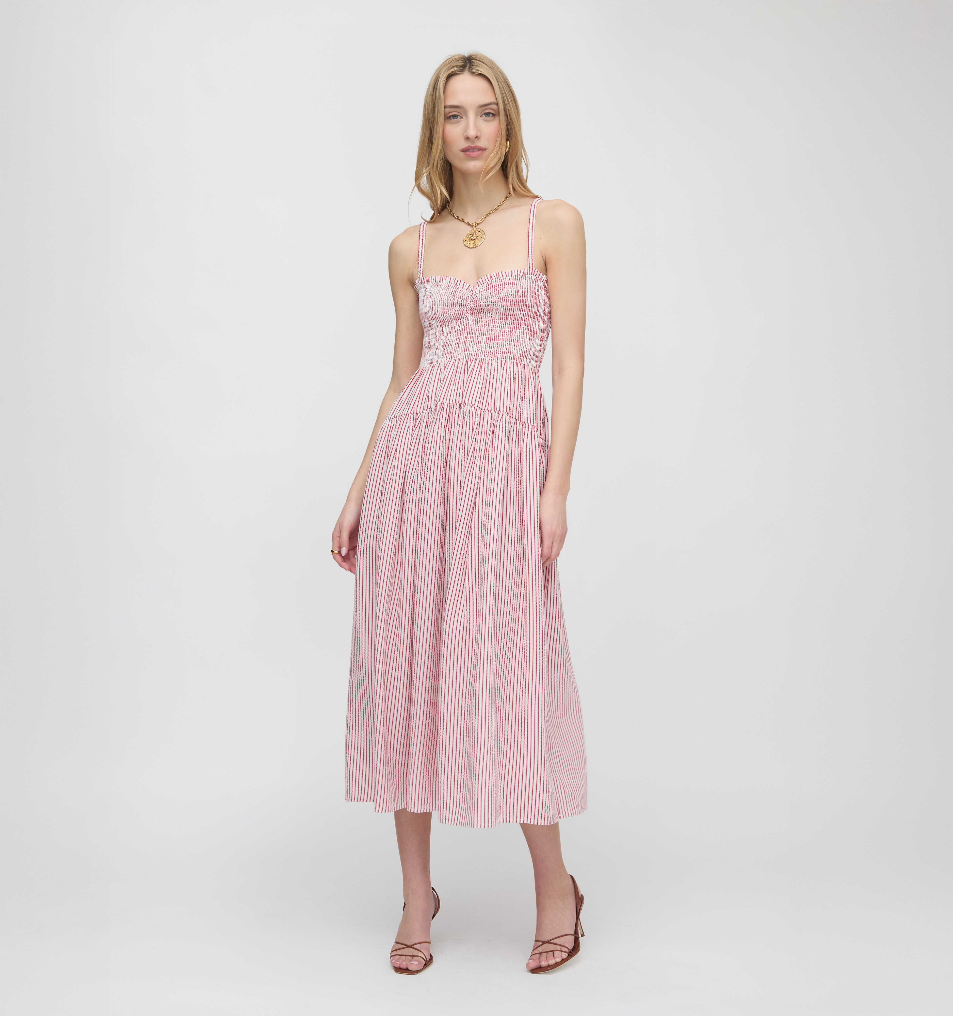 The Rebecca Nap Dress - Red Ticking Stripe – Hill House Home