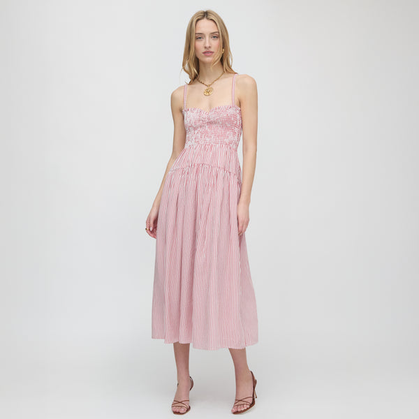 The Rebecca Nap Dress - Red Ticking Stripe  Hill House Home