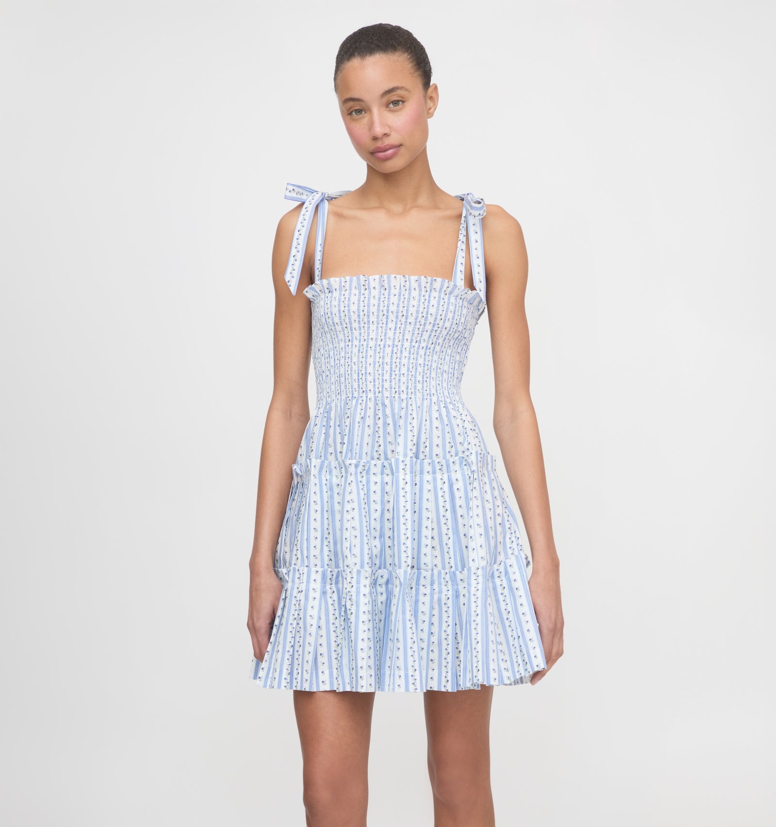 The Ribbon Charlotte Nap Dress - Blue Vine Stripe Hill House Home The Ribbon Charlotte Nap Dress - Blue Vine Stripe Hill House Home