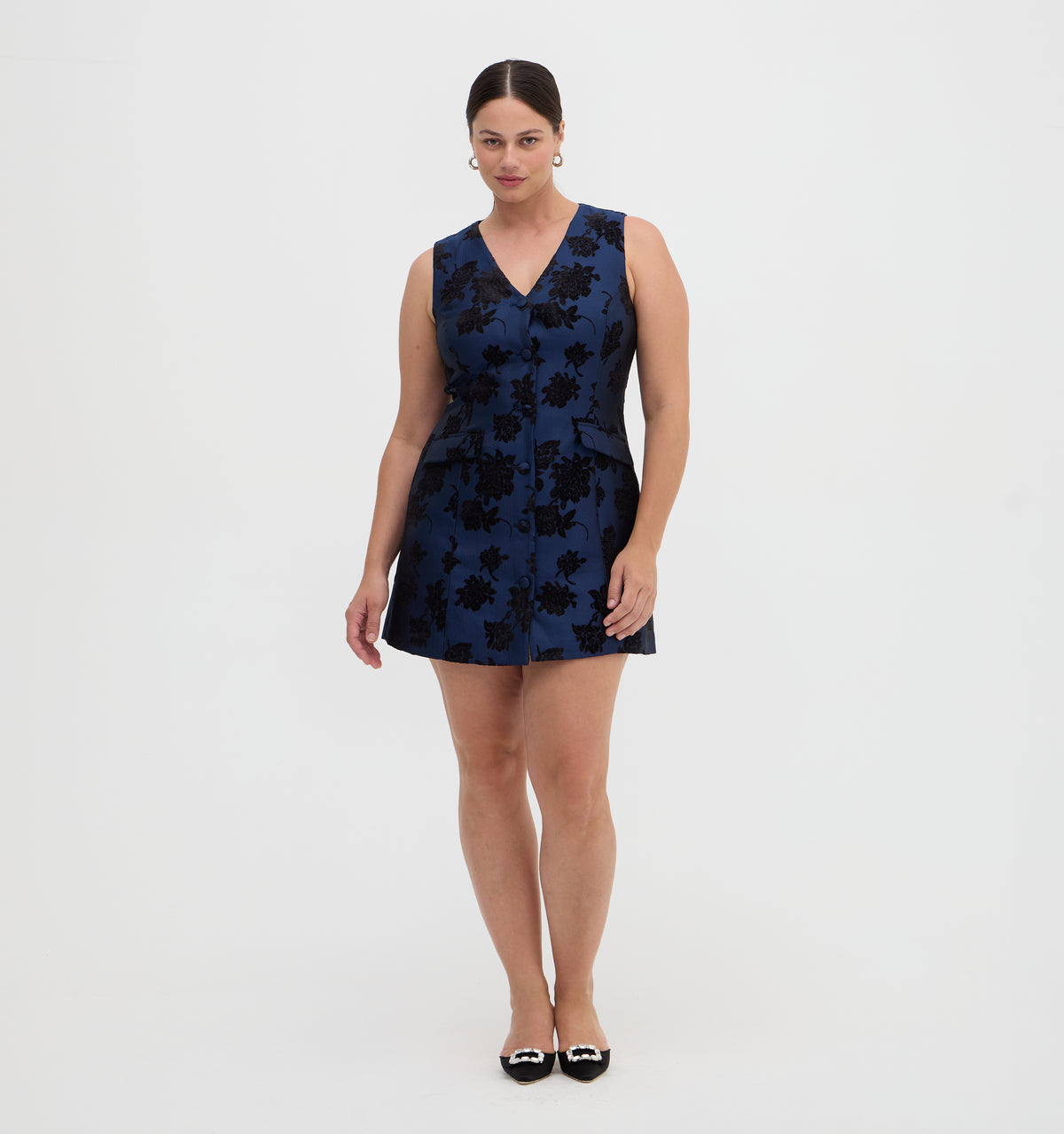 The Rio Dress - Twilight Flocked Brocade