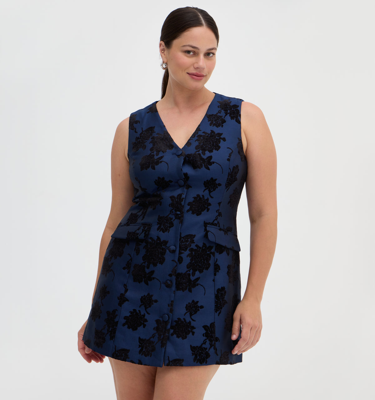The Rio Dress - Twilight Flocked Brocade