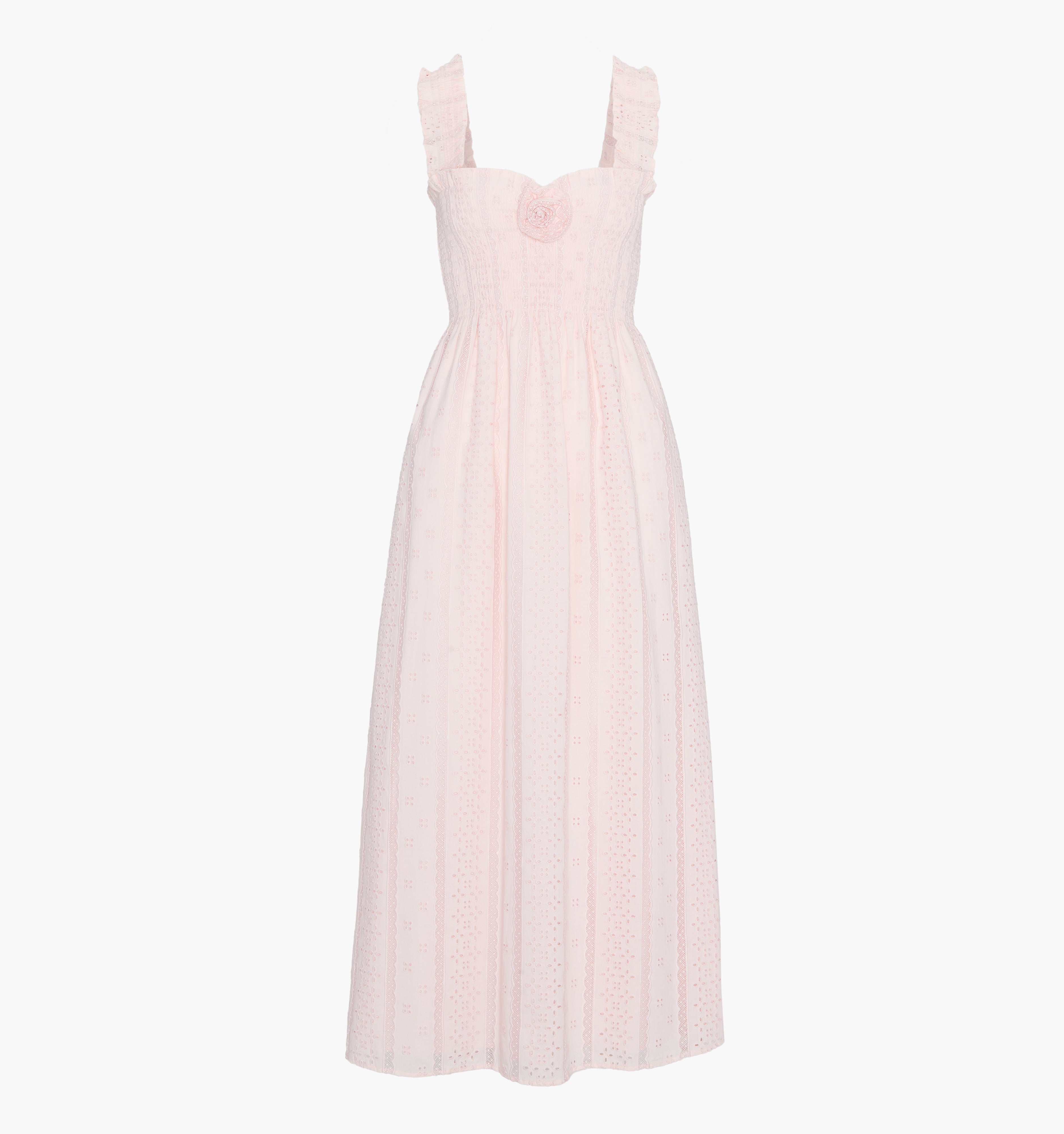 The Rosetta Nap Dress - Pink Broderie Voile