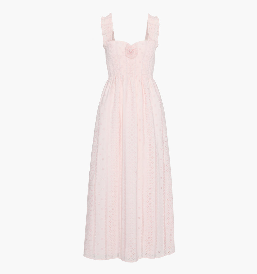 The Rosetta Nap Dress - Pink Broderie Voile  Hill House Home