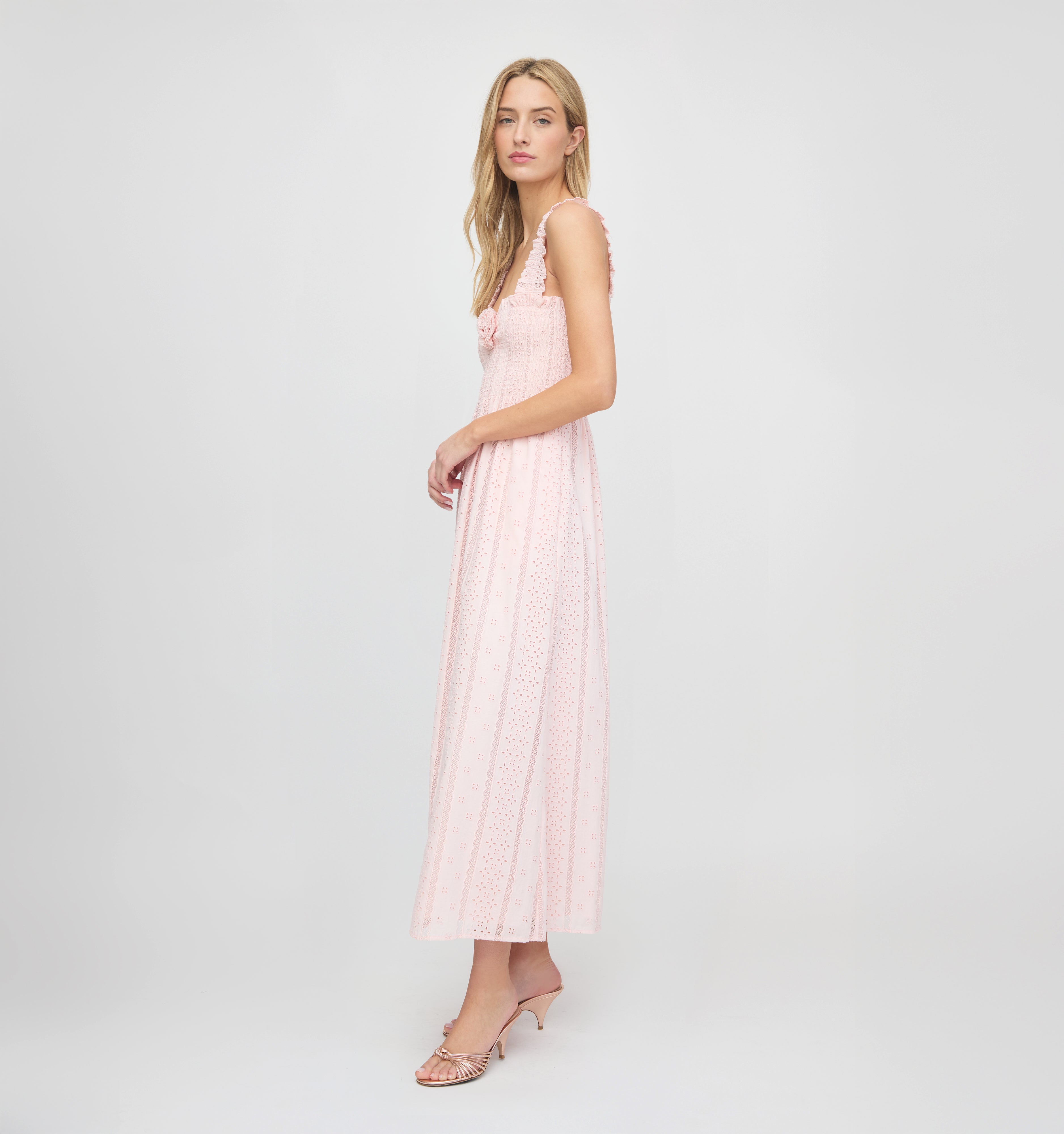 The Rosetta Nap Dress - Pink Broderie Voile – Hill House Home