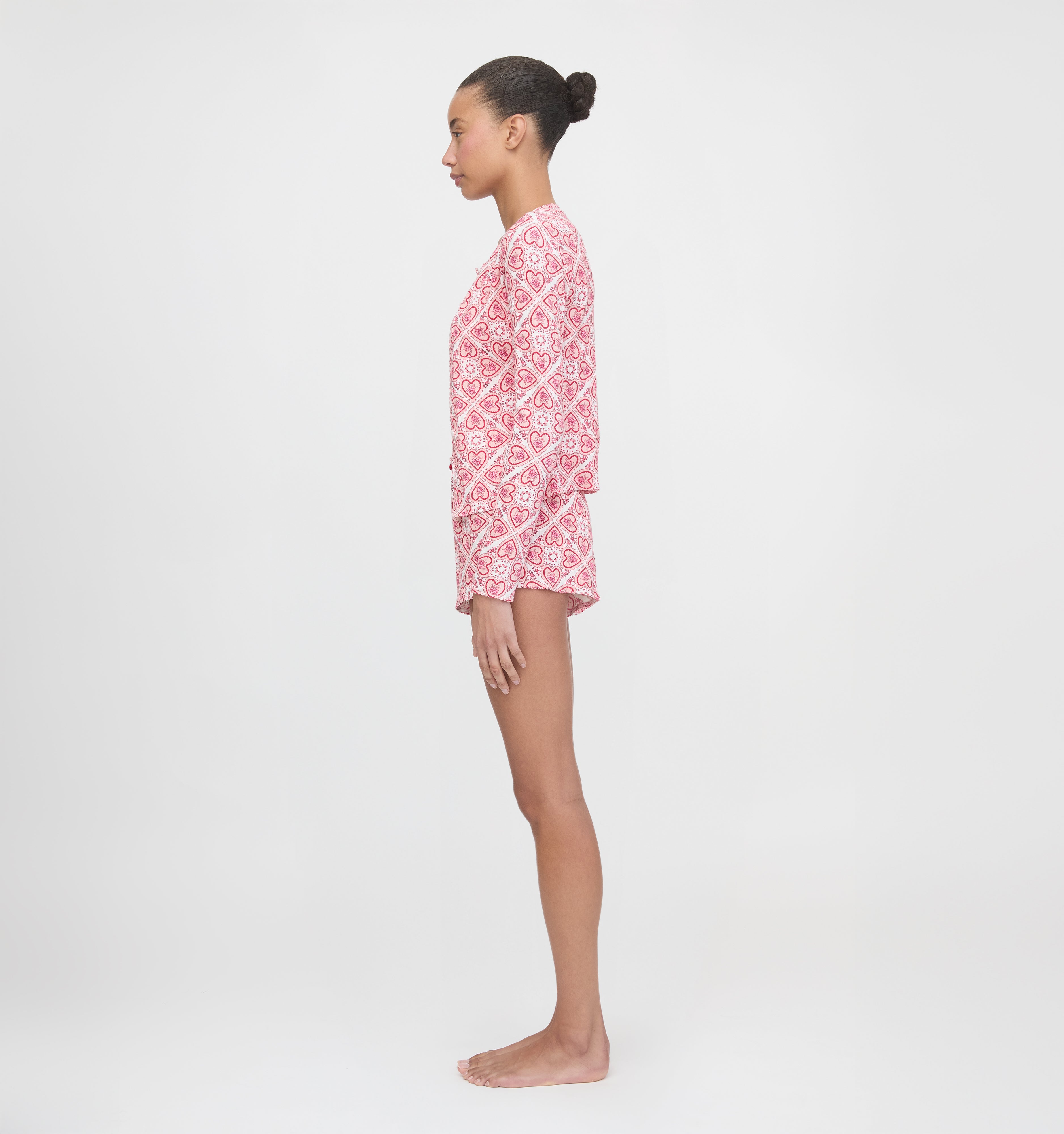 The Kaelie Pointelle Cardigan - White Patchwork Doily Heart