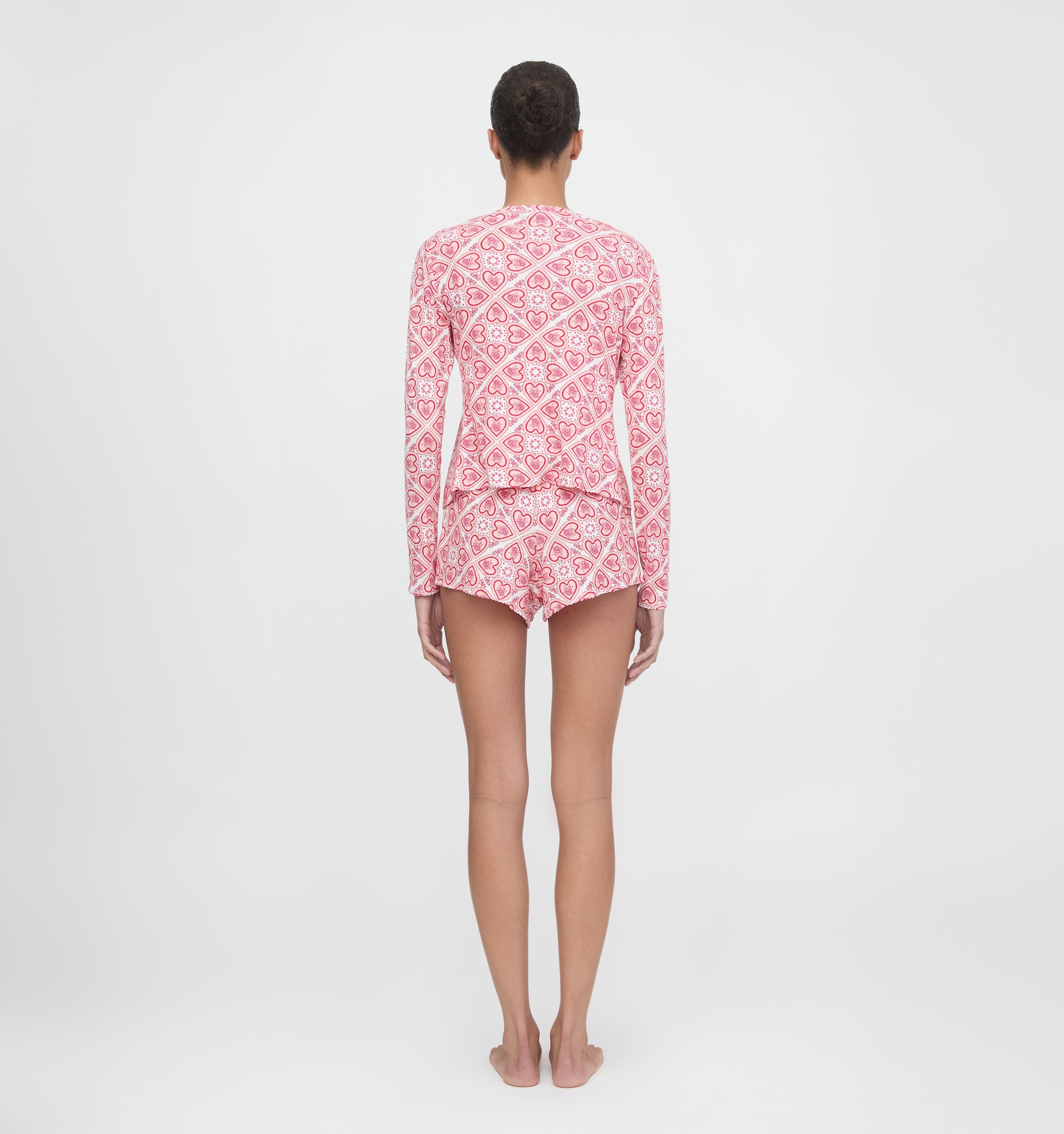 The Kaelie Pointelle Cardigan - White Patchwork Doily Heart