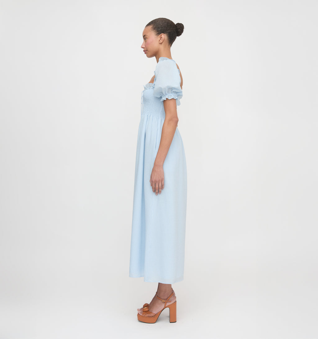 The Scarlett Nap Dress in Pale Blue XXXS