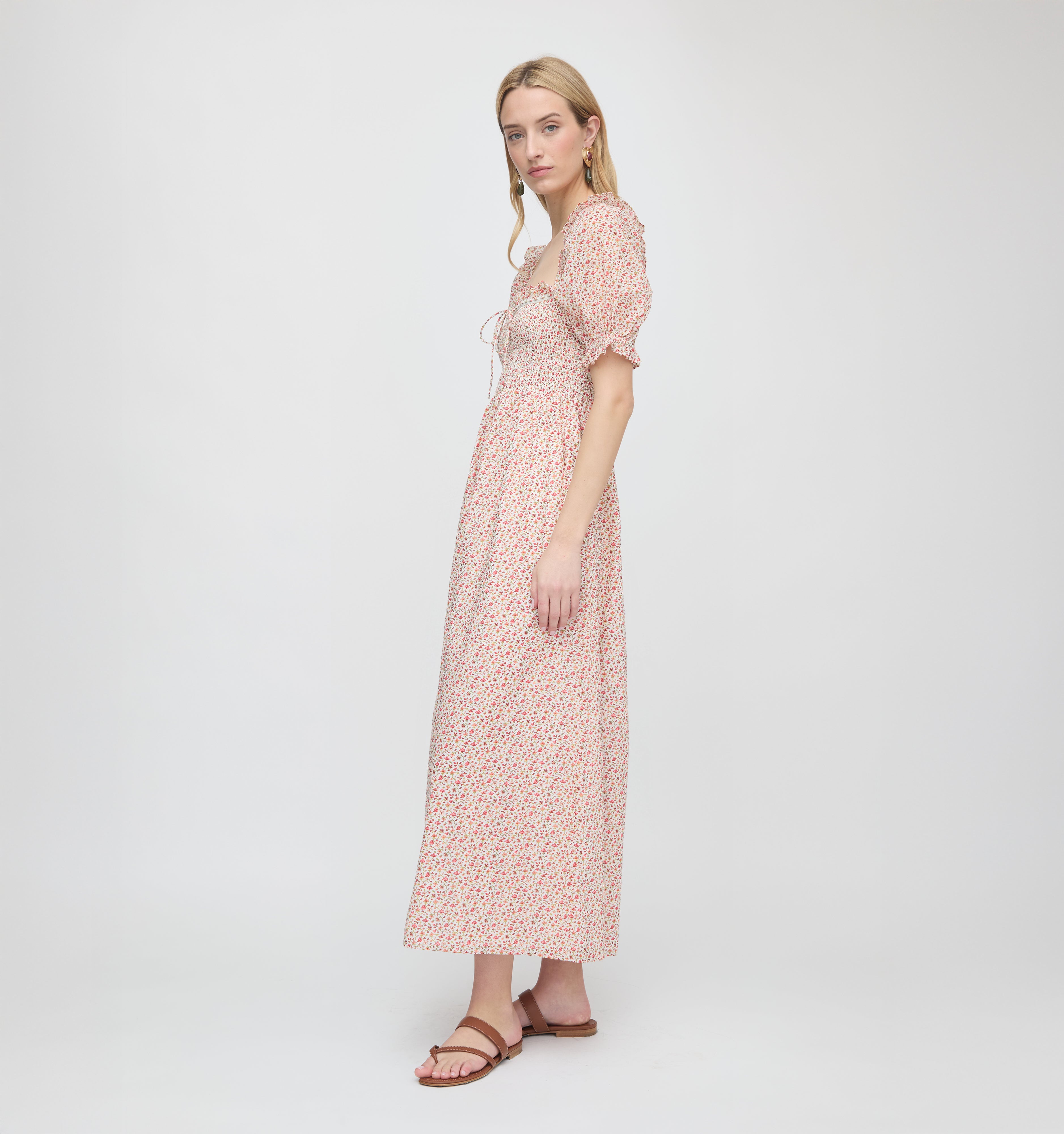 The Scarlett Nap Dress - Ivory Geo Ditsy