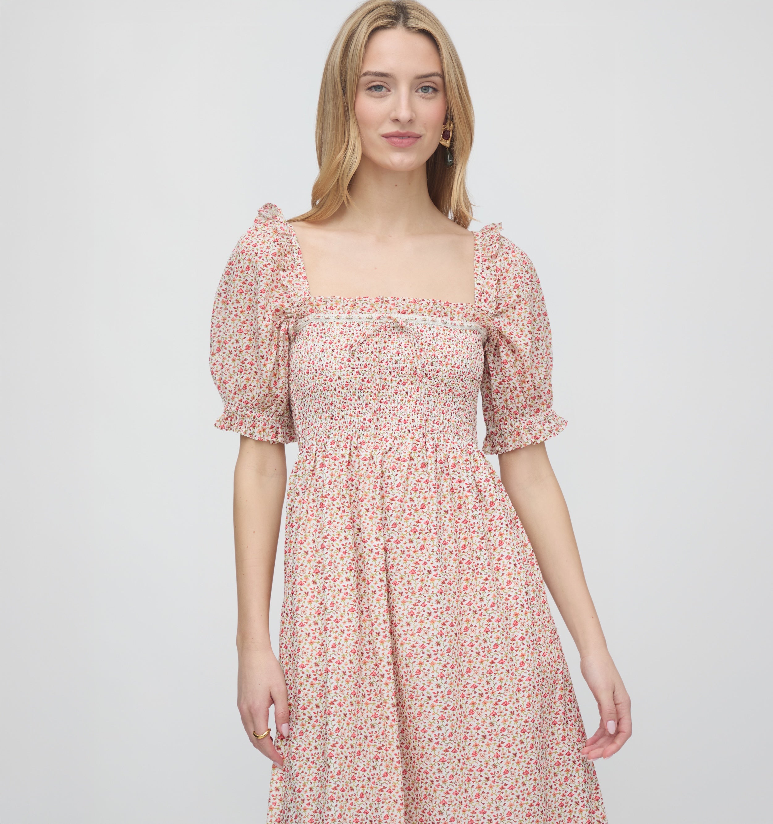 The Scarlett Nap Dress - Ivory Geo Ditsy
