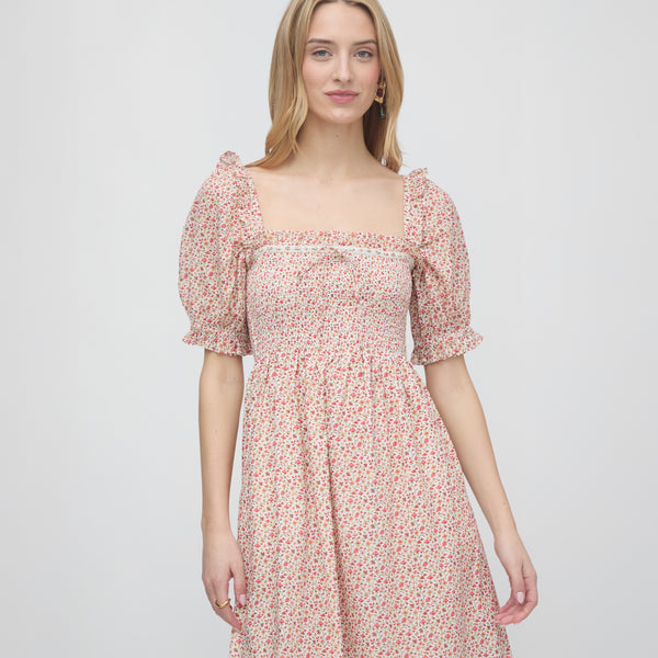 scarlett mini nap dress Hill House Home Women's The Scarlett Midi Nap Dress - Ivory Geo Ditsy