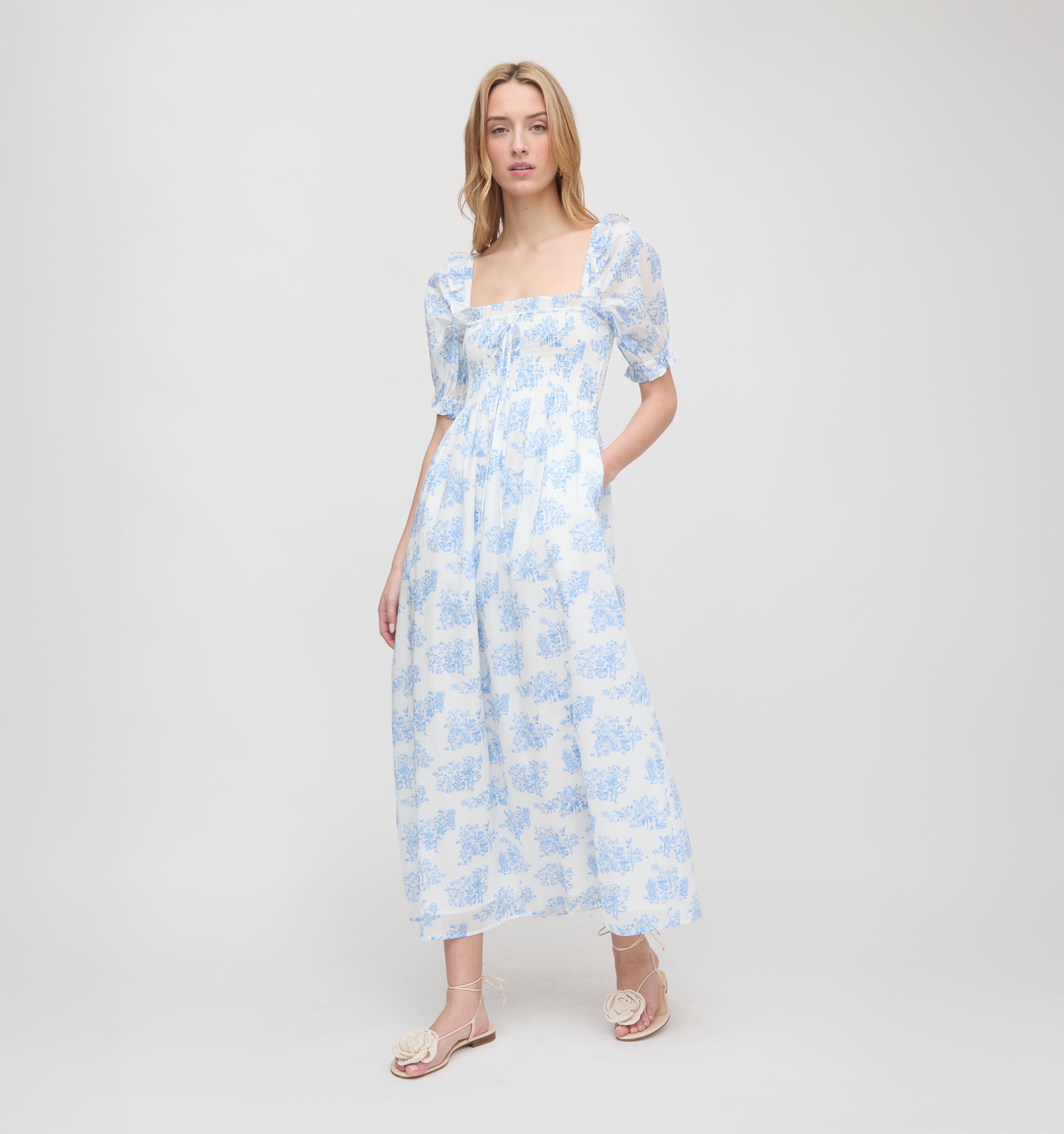 The Scarlett Nap Dress - Ivory Geo Ditsy – Hill House Home