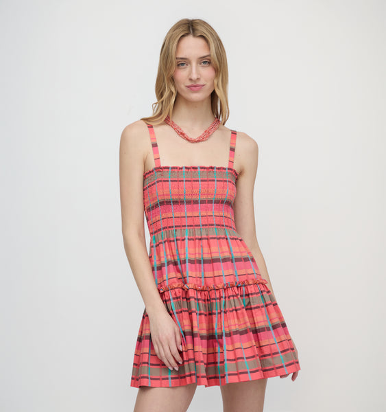 The Seraphina Mini Nap Dress | Sunset Gingham / S