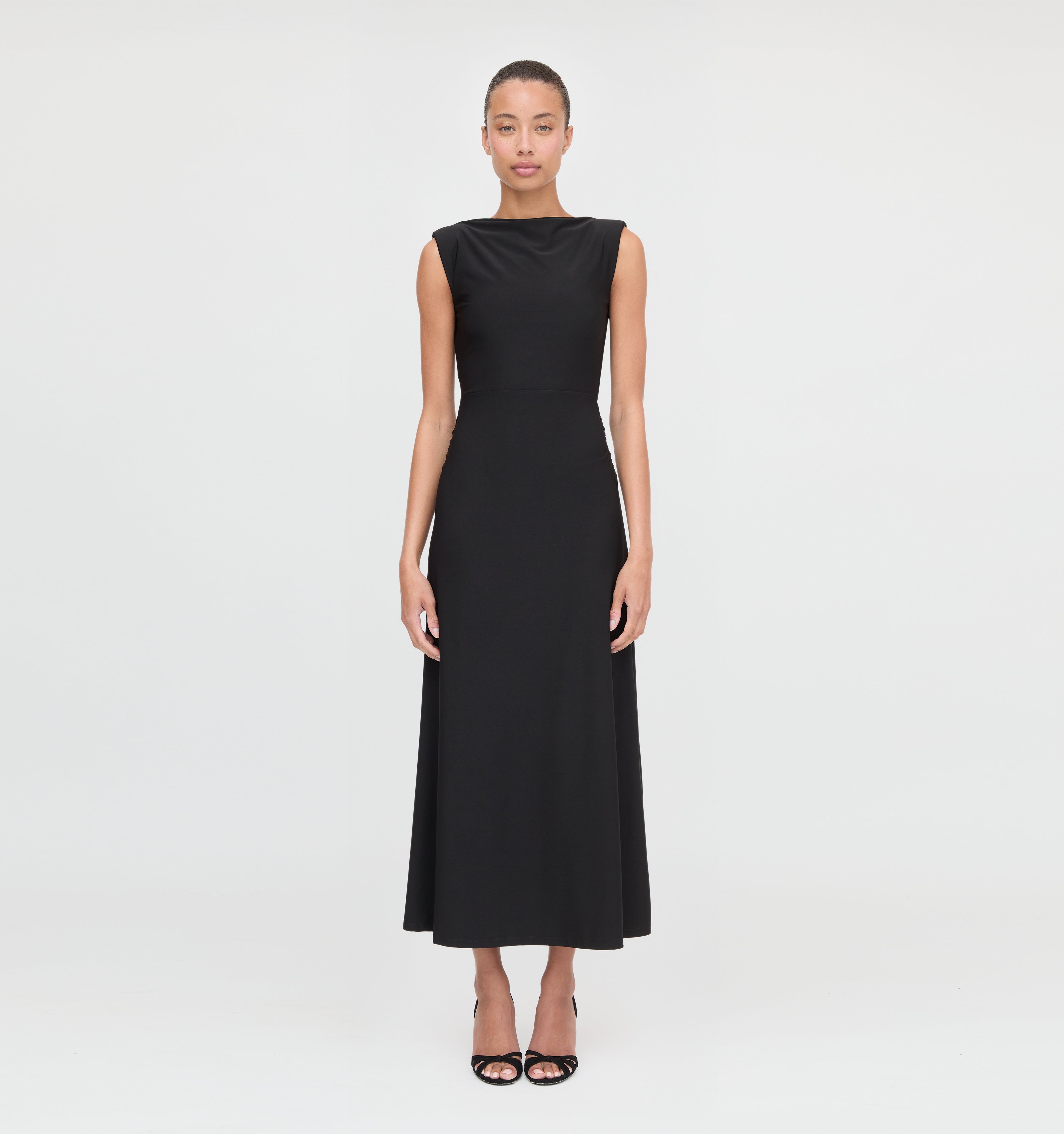 The Sloane Dress in Black Jersey color: Black Jersey