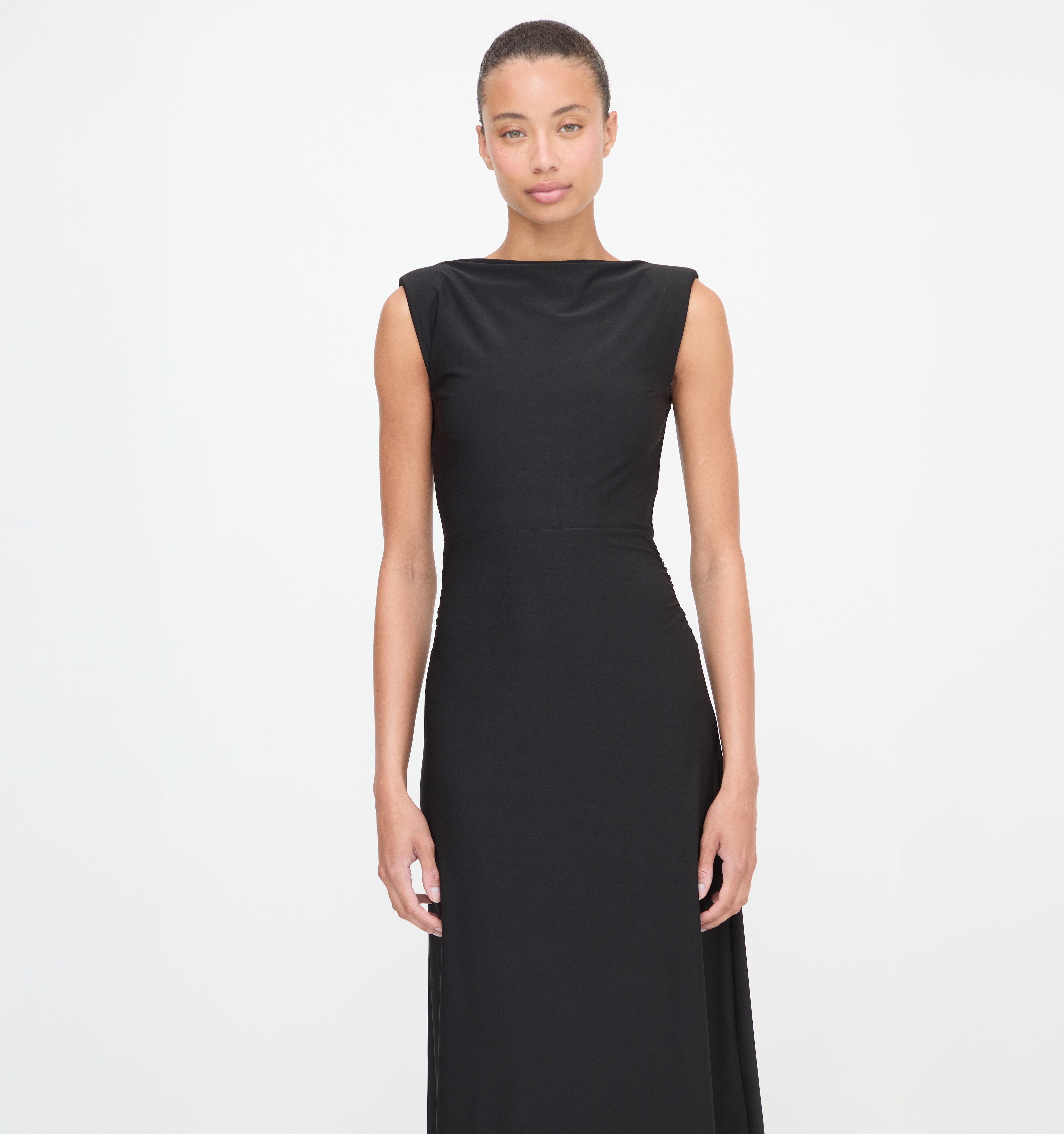 The Sloane Dress in Black Jersey color: Black Jersey