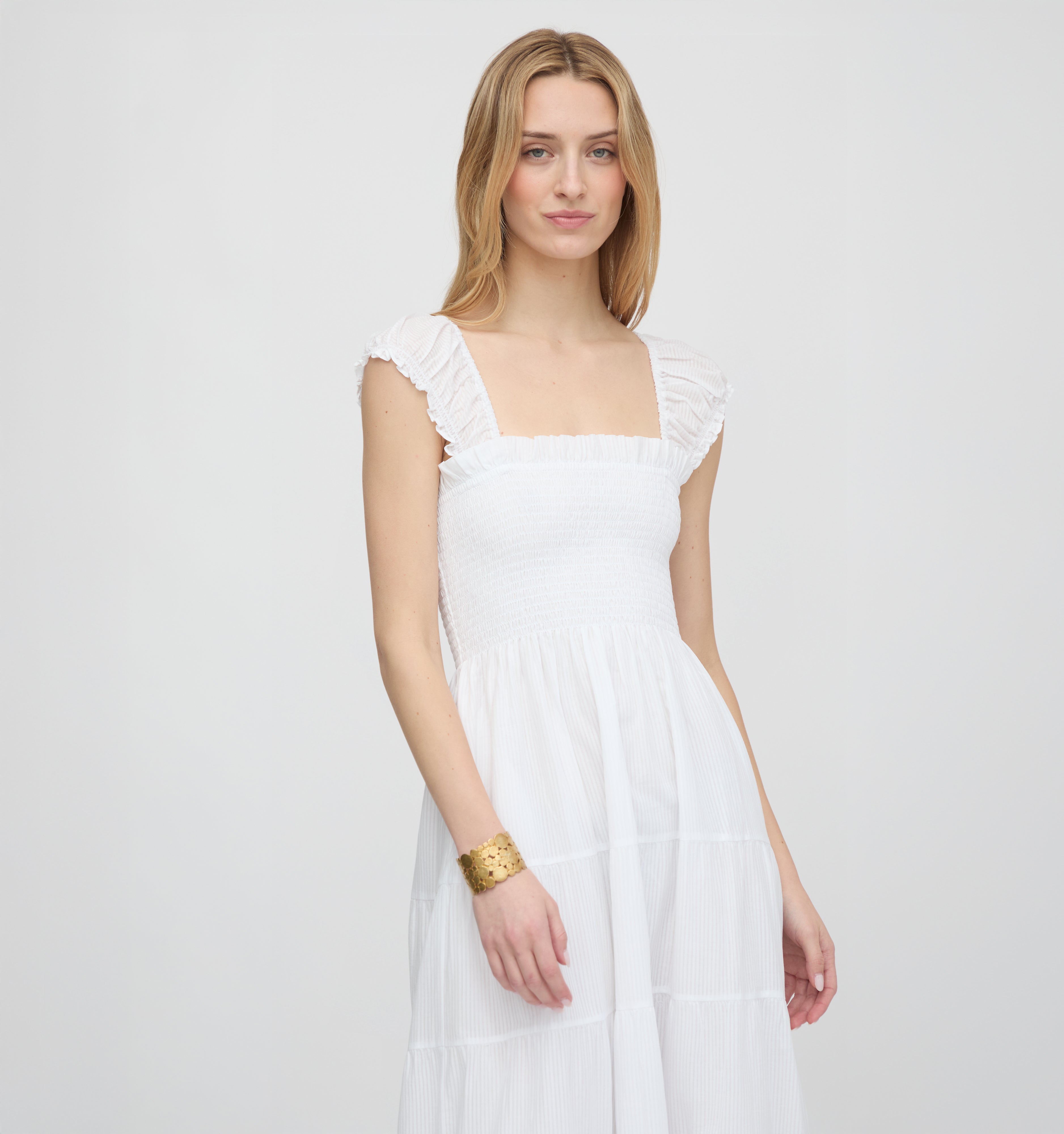 The Stella Nap Dress - White Shadow Stripe – Hill House Home