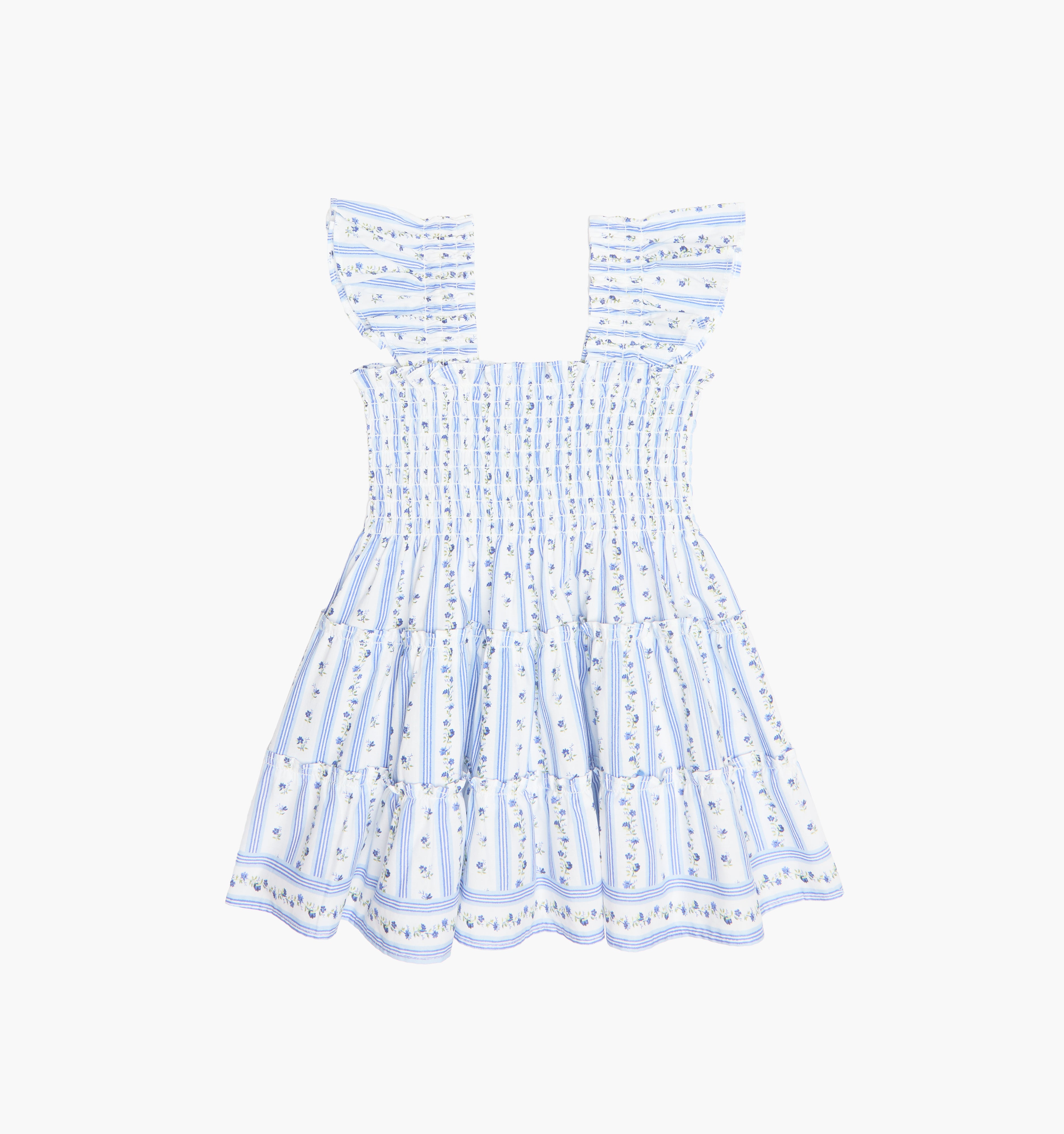 The Tiny Ellie Nap Dress - Blue Petal Stripe