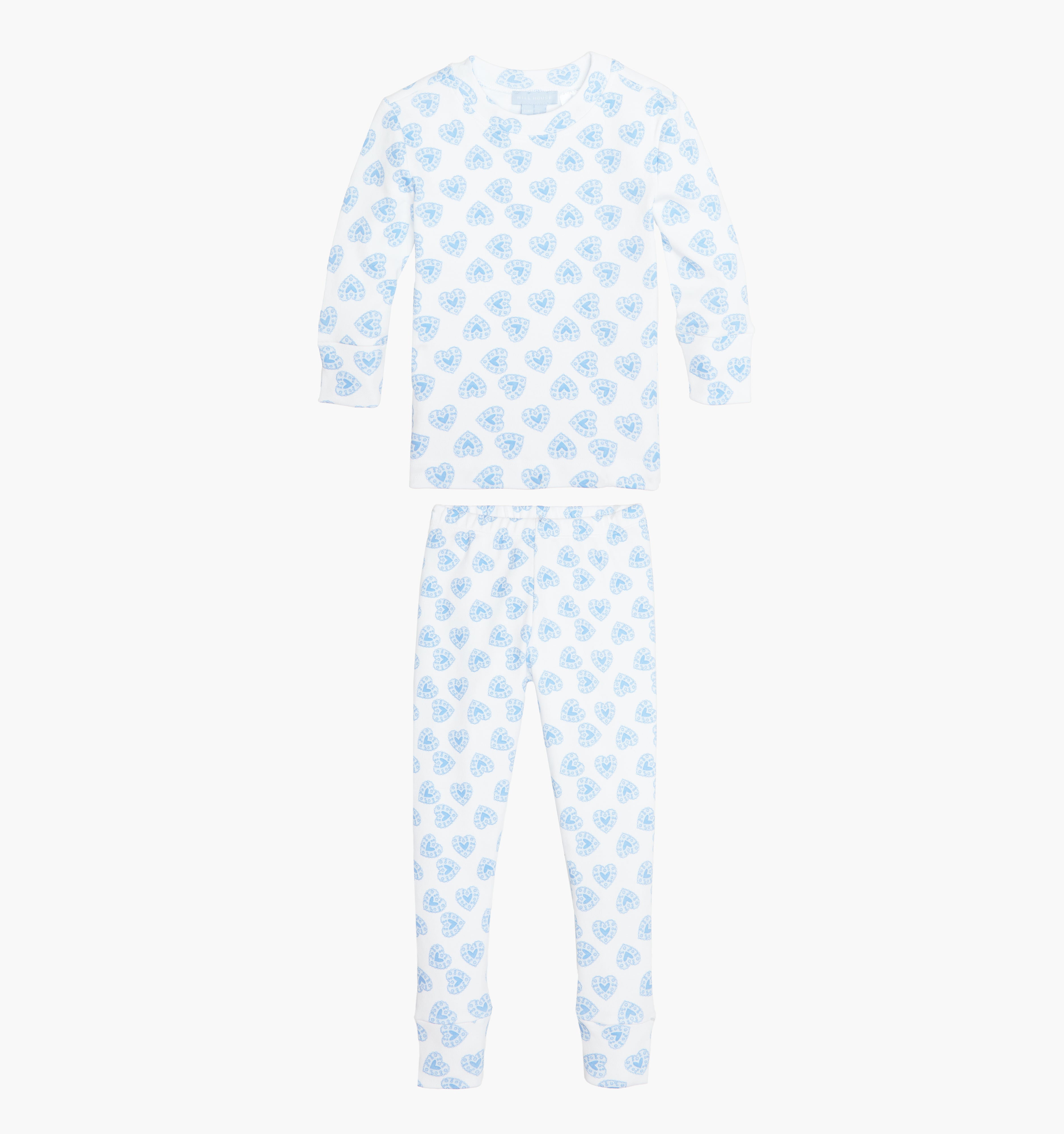 The Tiny Sully PJ Set - Blue Doily Heart