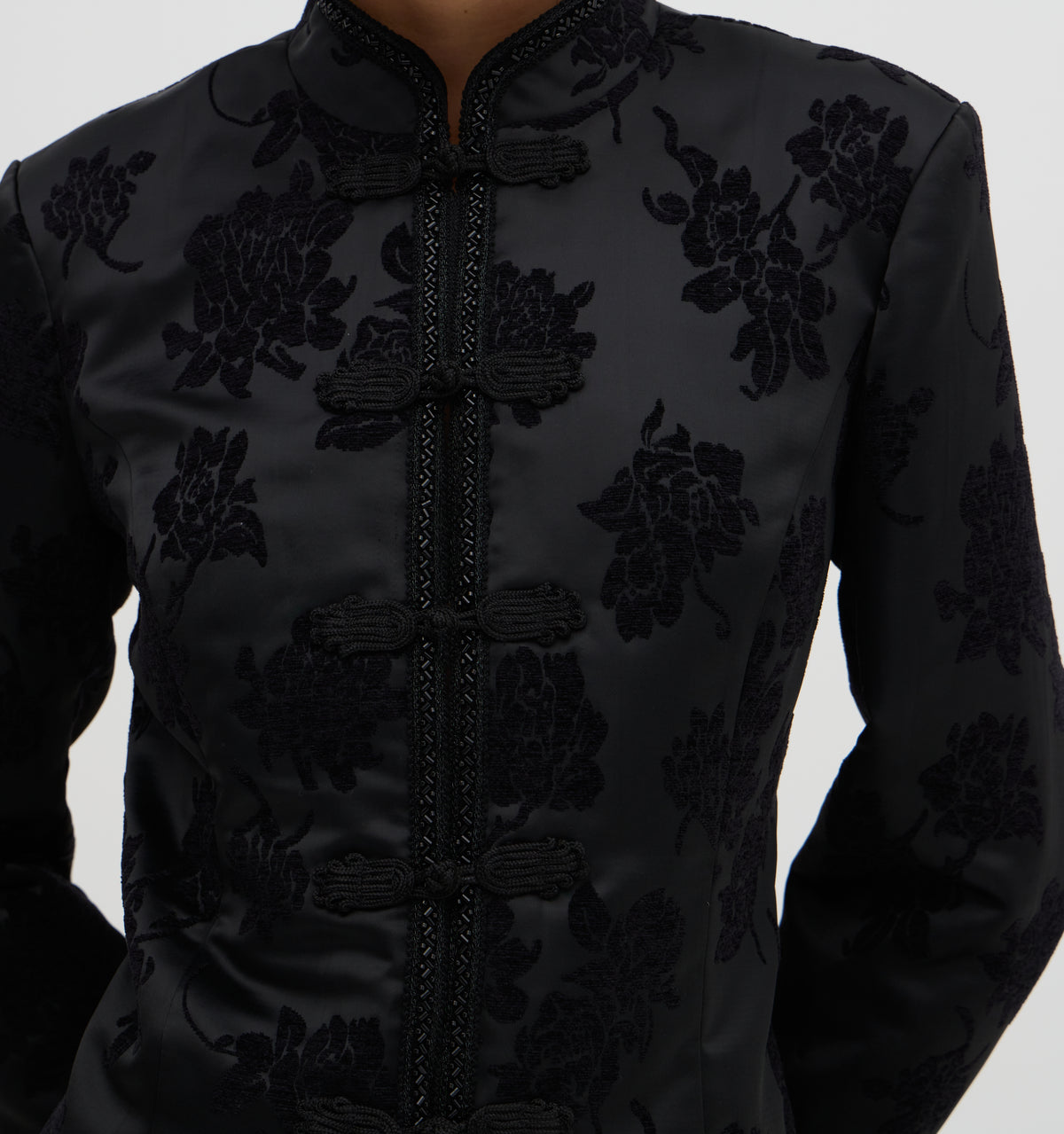 The Valerie Jacket - Midnight Flocked Brocade