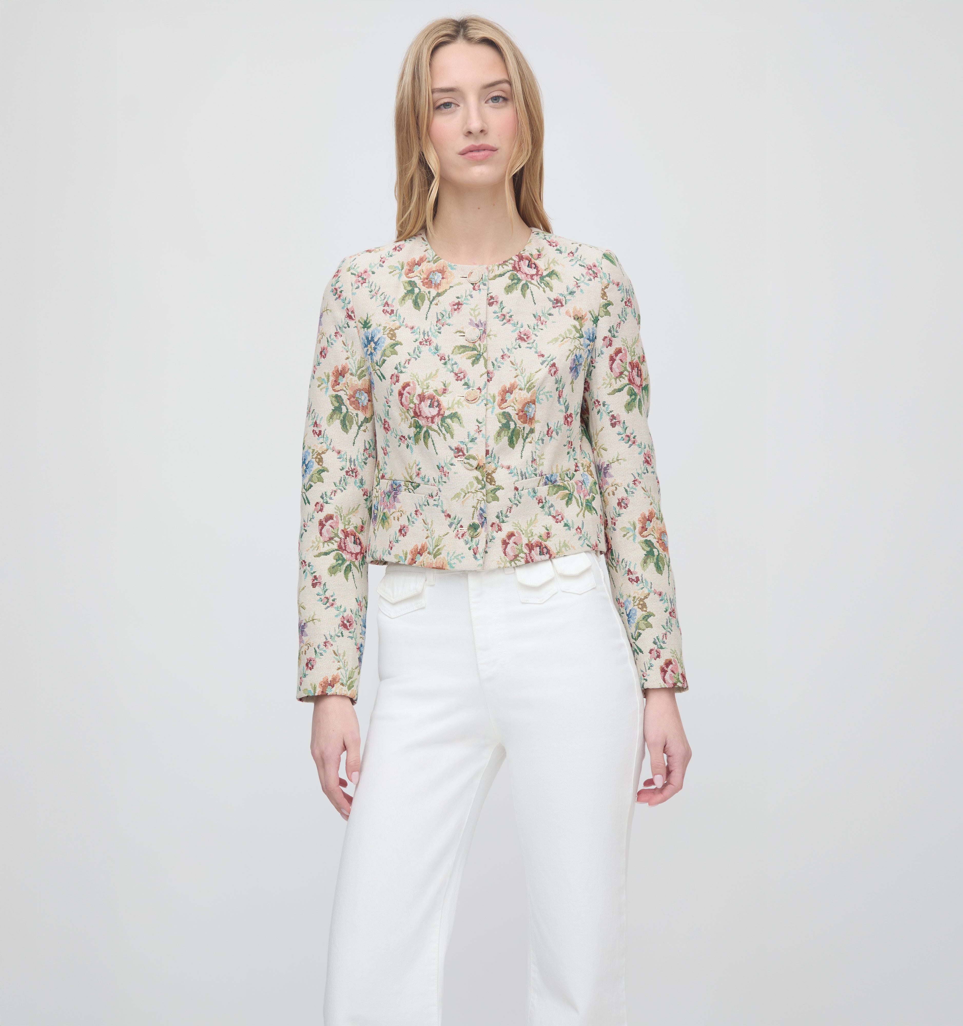 The Virginia Jacket - Tapestry Trellis Brocade – Hill House Home