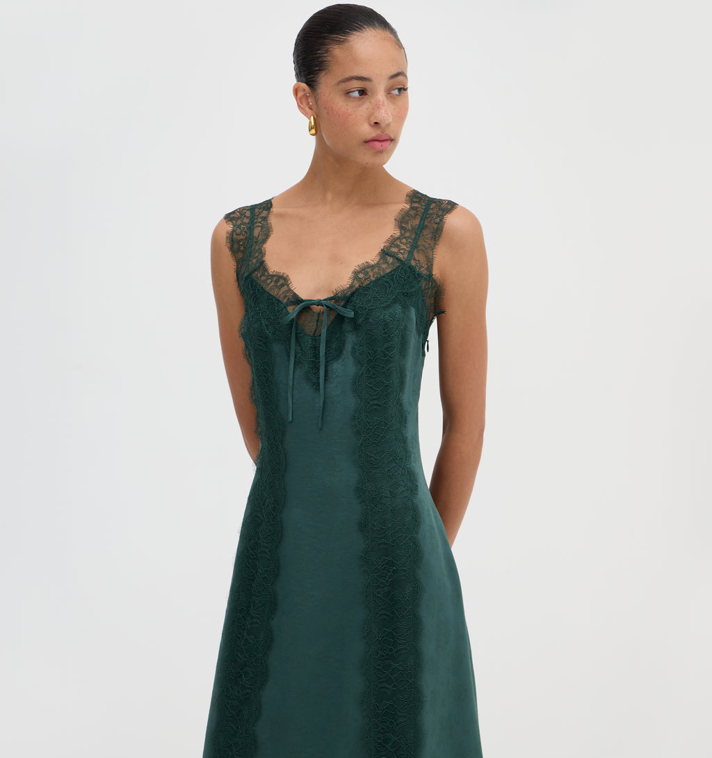 HILL HOUSE HOME The Winsome Dress - Jadeite Floral Jacquard