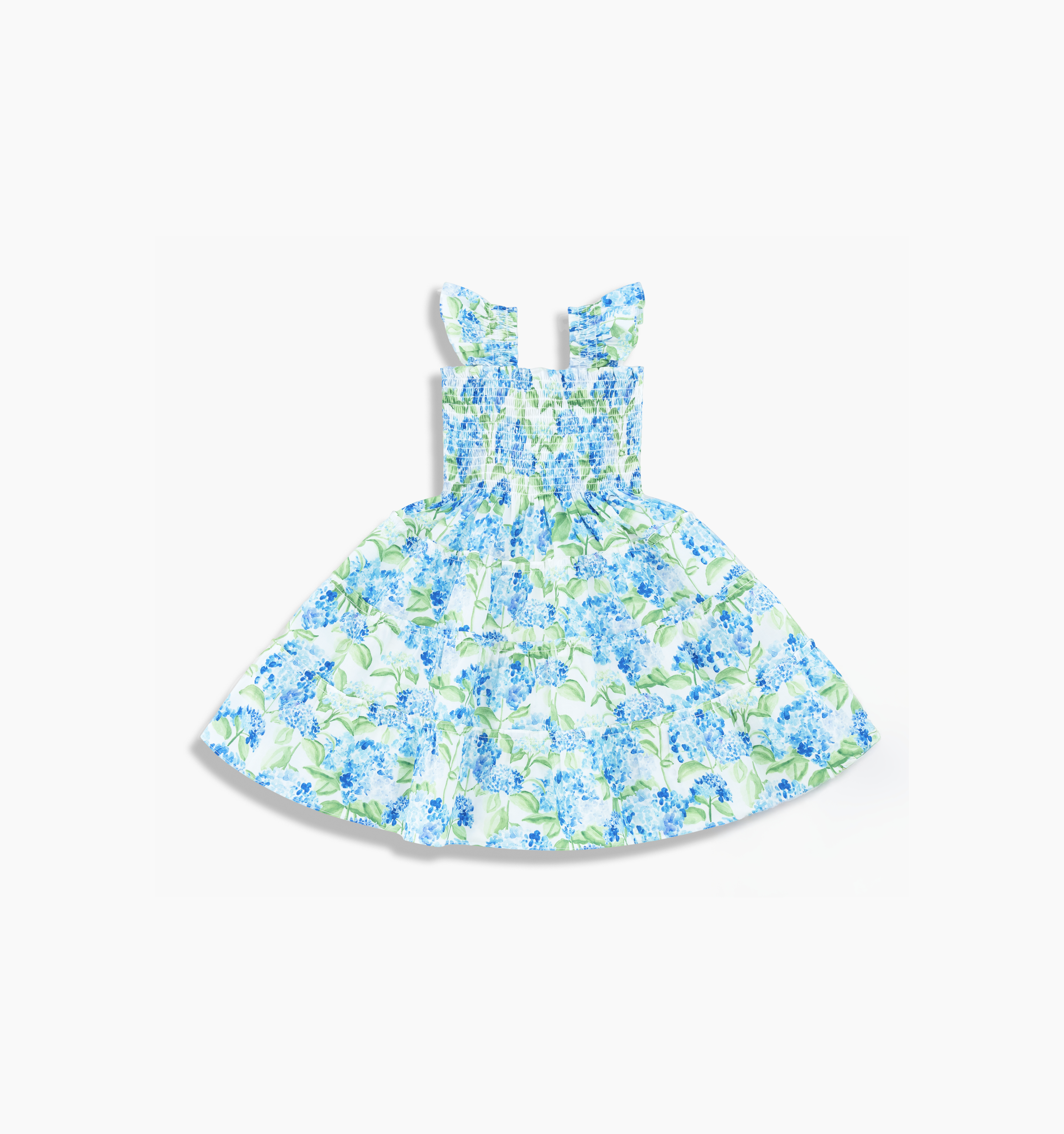 The Hill House x La Coqueta Tiny Ellie Nap Dress - Blue Watercolor Hydrangea