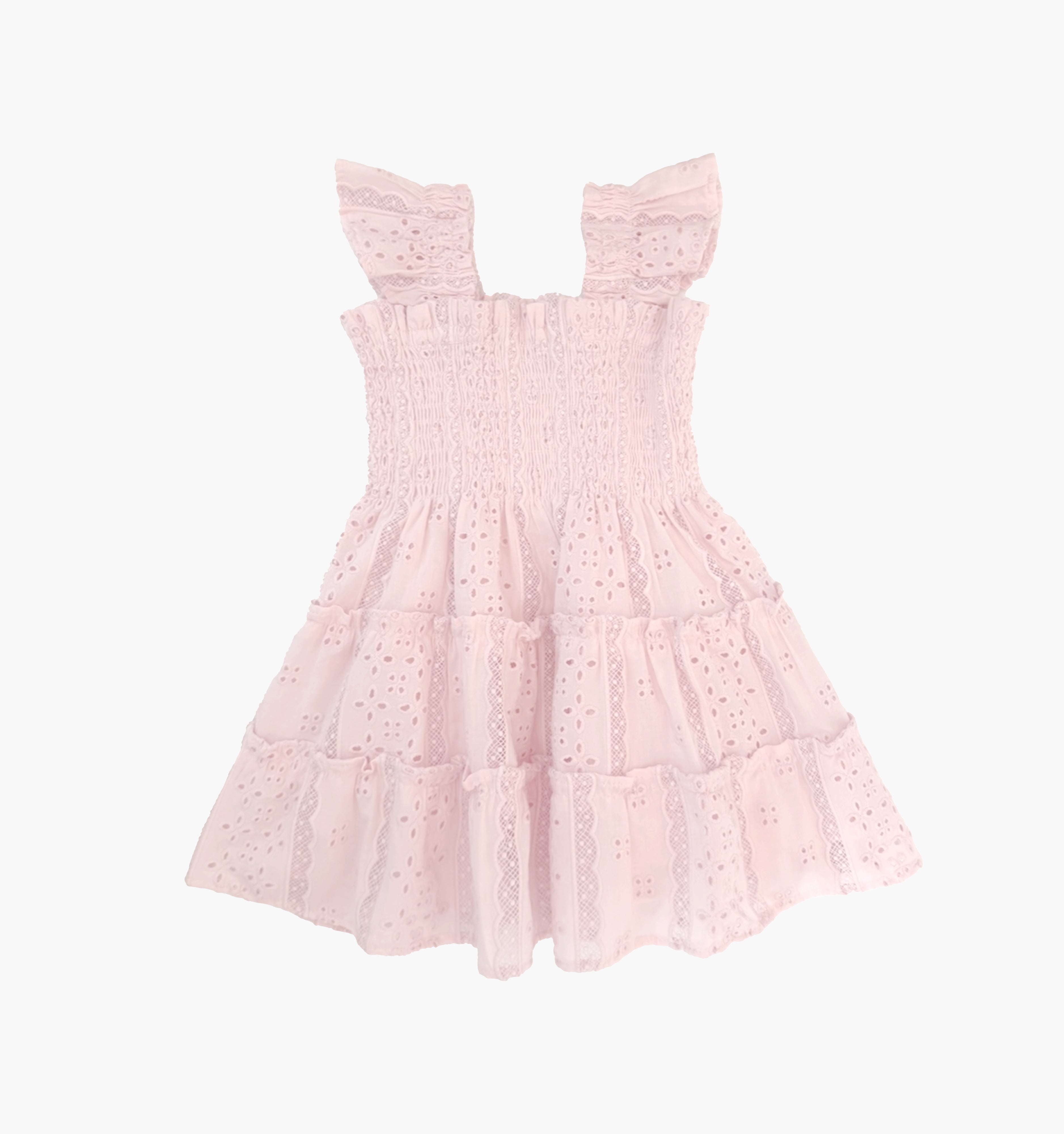 The Tiny Ellie Nap Dress - Pink Broderie Voile