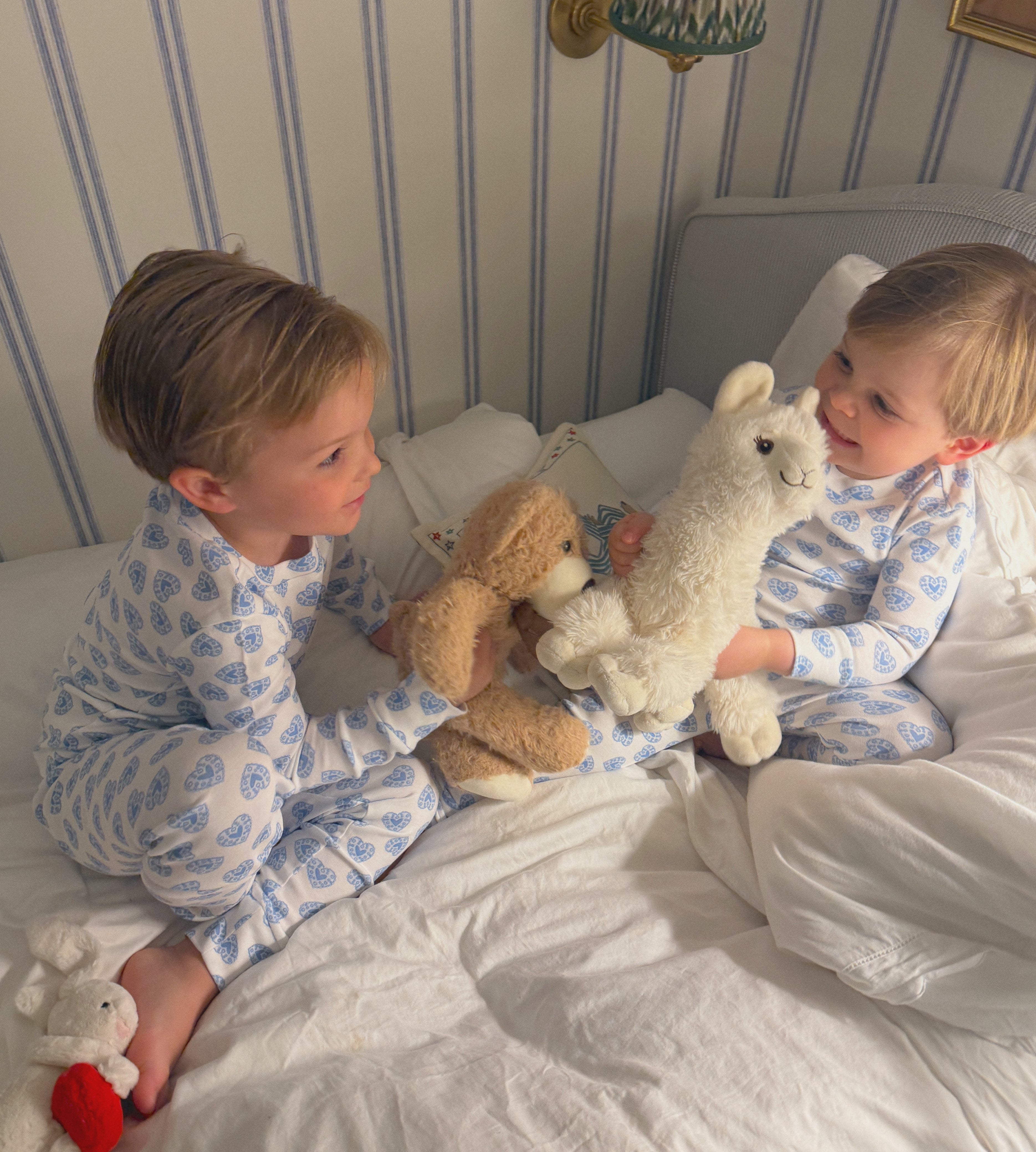 The Baby Sully PJ Set - Blue Doily Heart