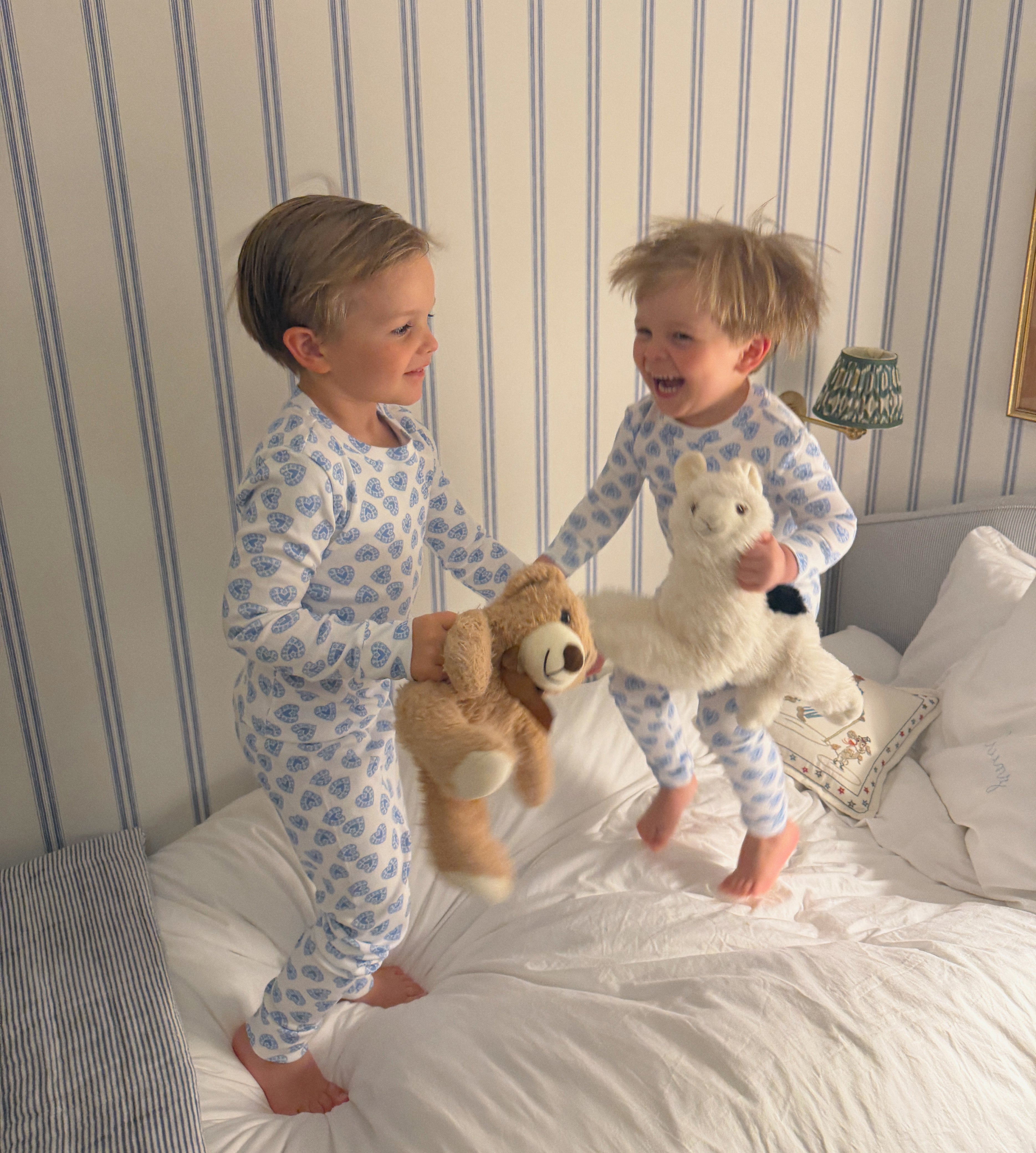 The Baby Sully PJ Set - Blue Doily Heart