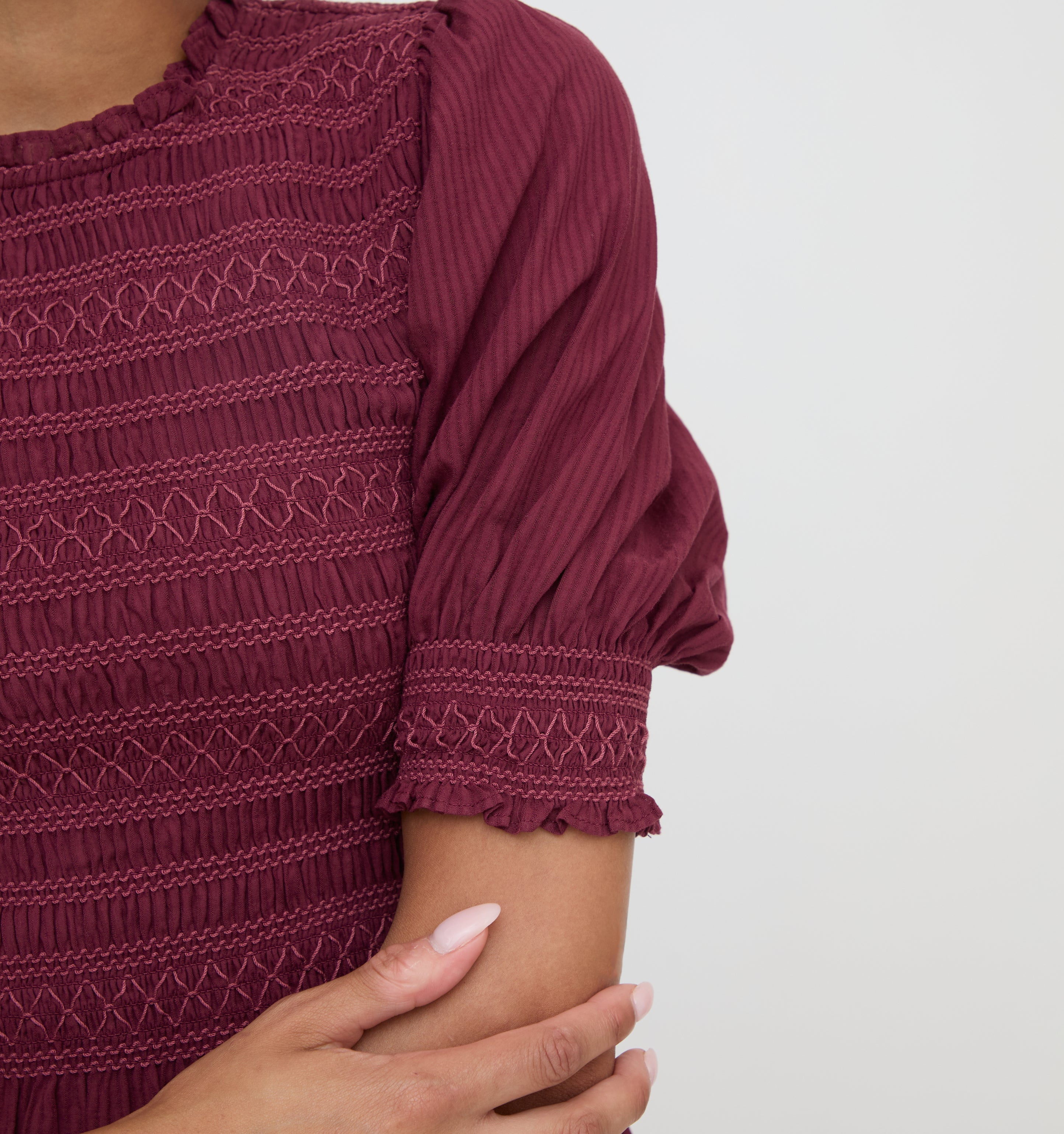 The Vivi Nap Dress - Burgundy Shadow Stripe