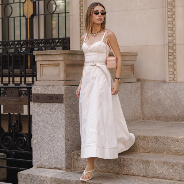 fitted lace wedding dress The Fiona Dress in Chocolate Twill