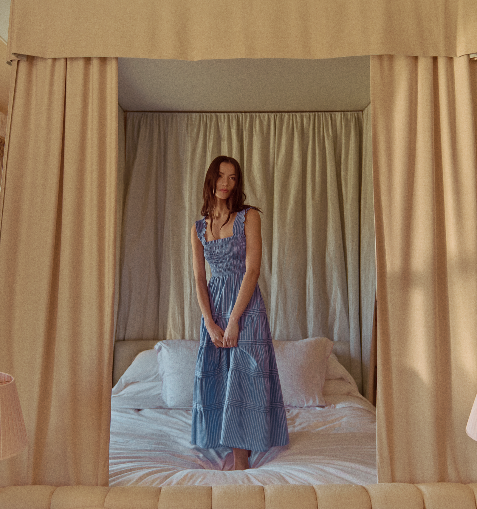 The Kimmy Nap Dress - Blue Stripe – Hill House Home