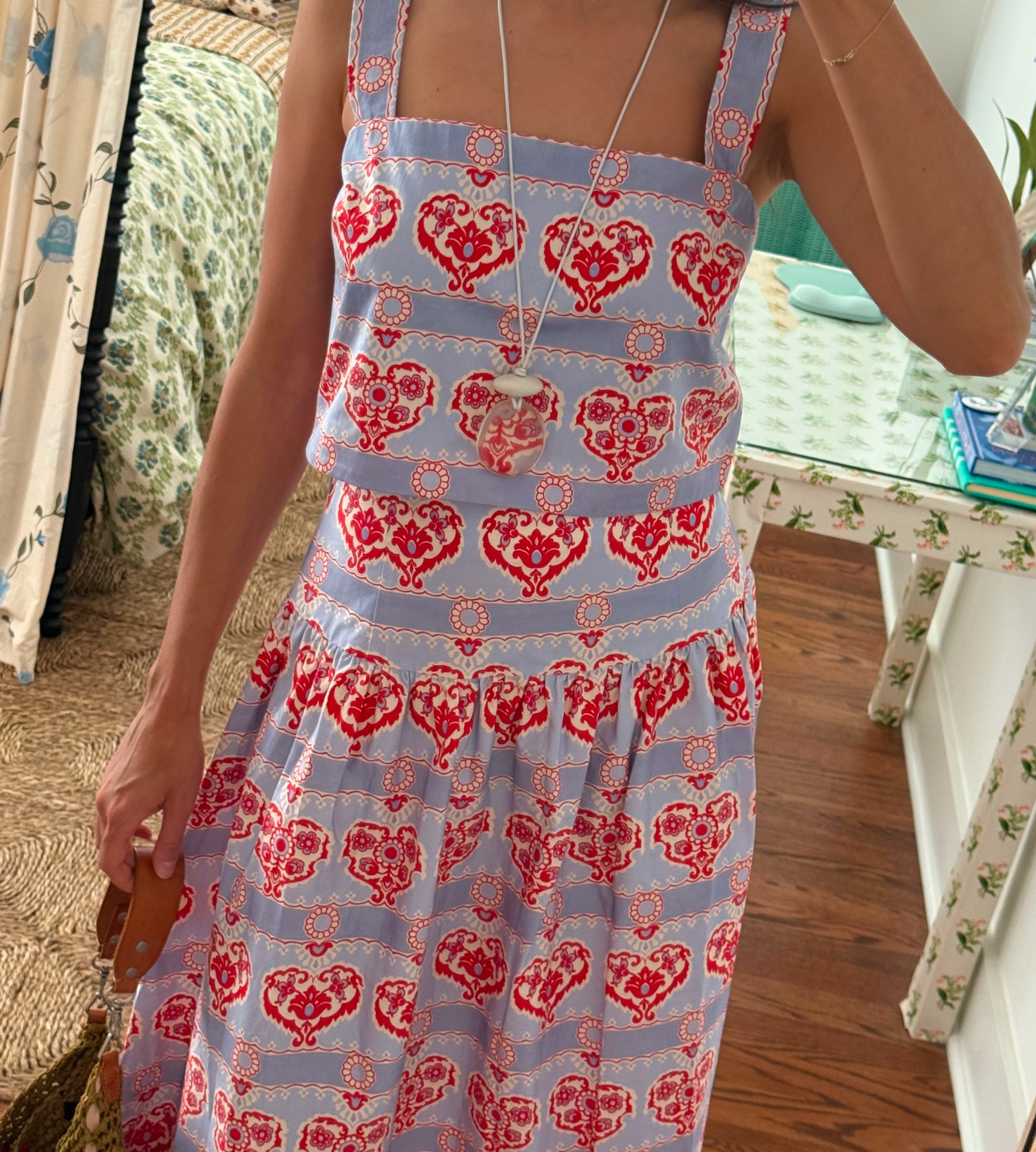 The Clara Crop Top - Poppy Damask Stripe – Hill House Home