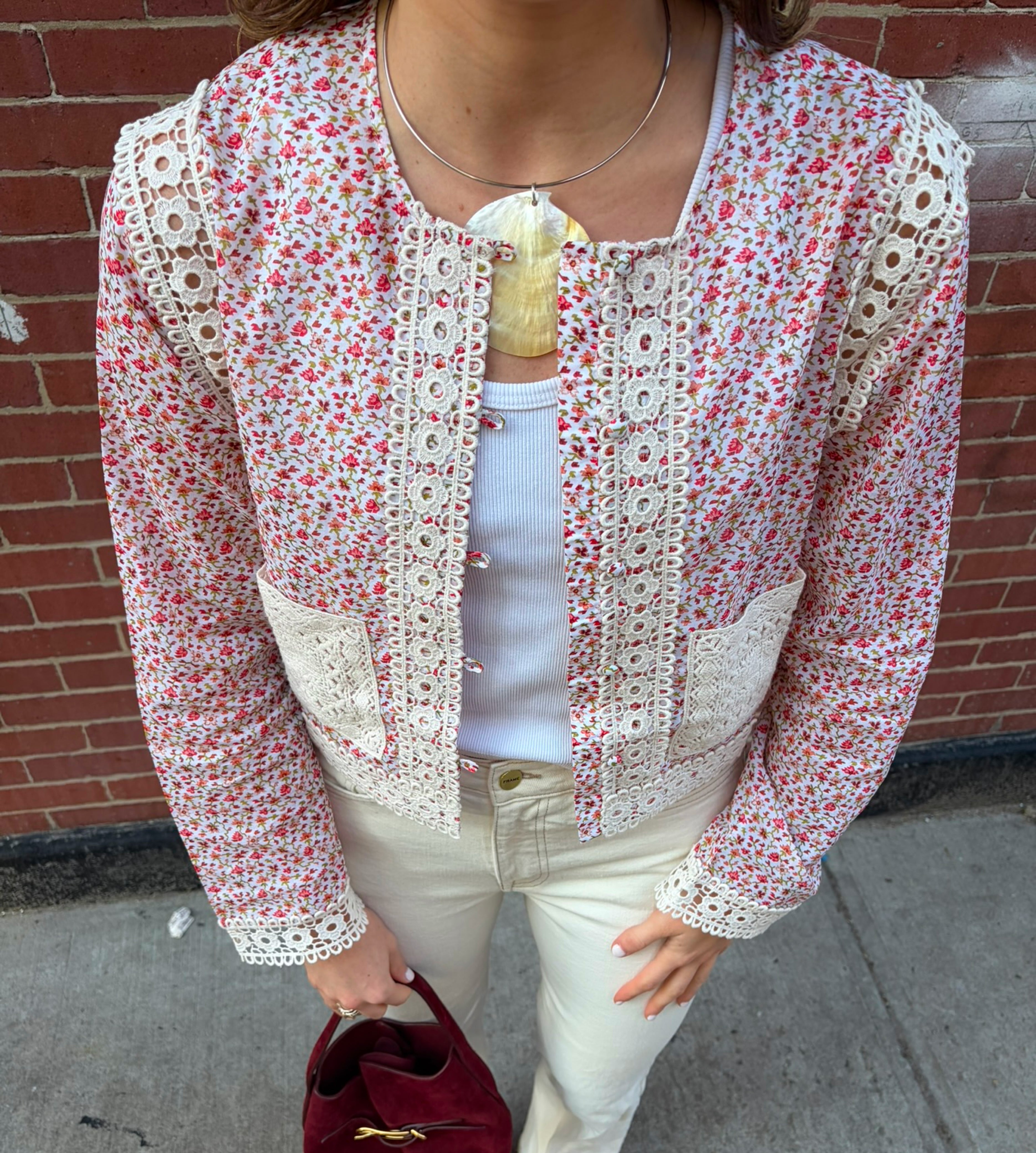 The Tory Top - Ivory Geo Ditsy