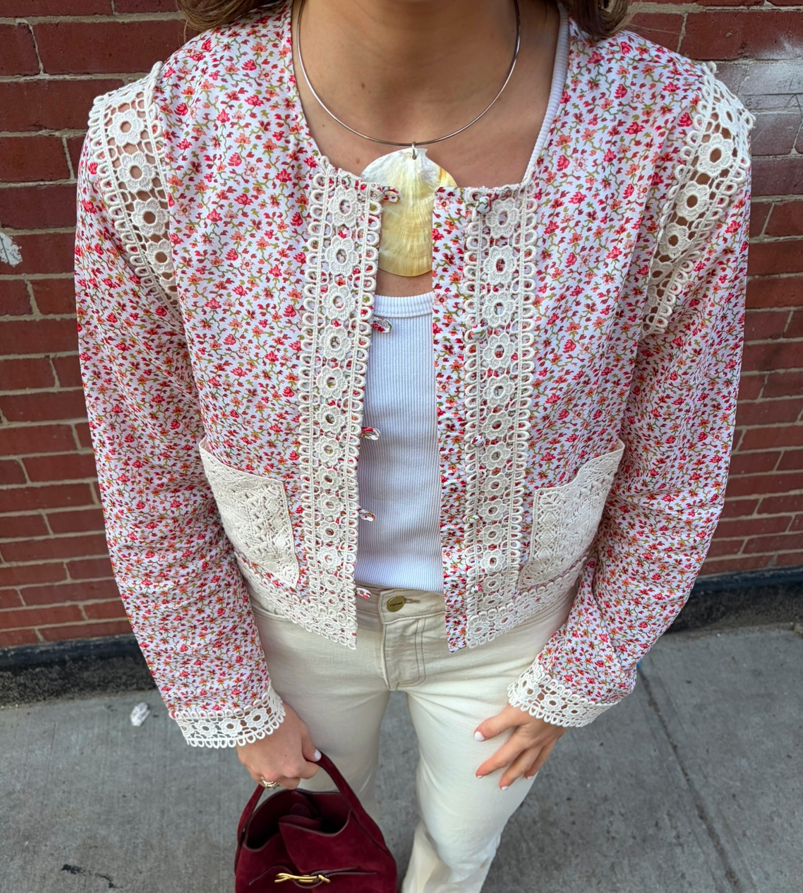 The Tory Top - Ivory Geo Ditsy