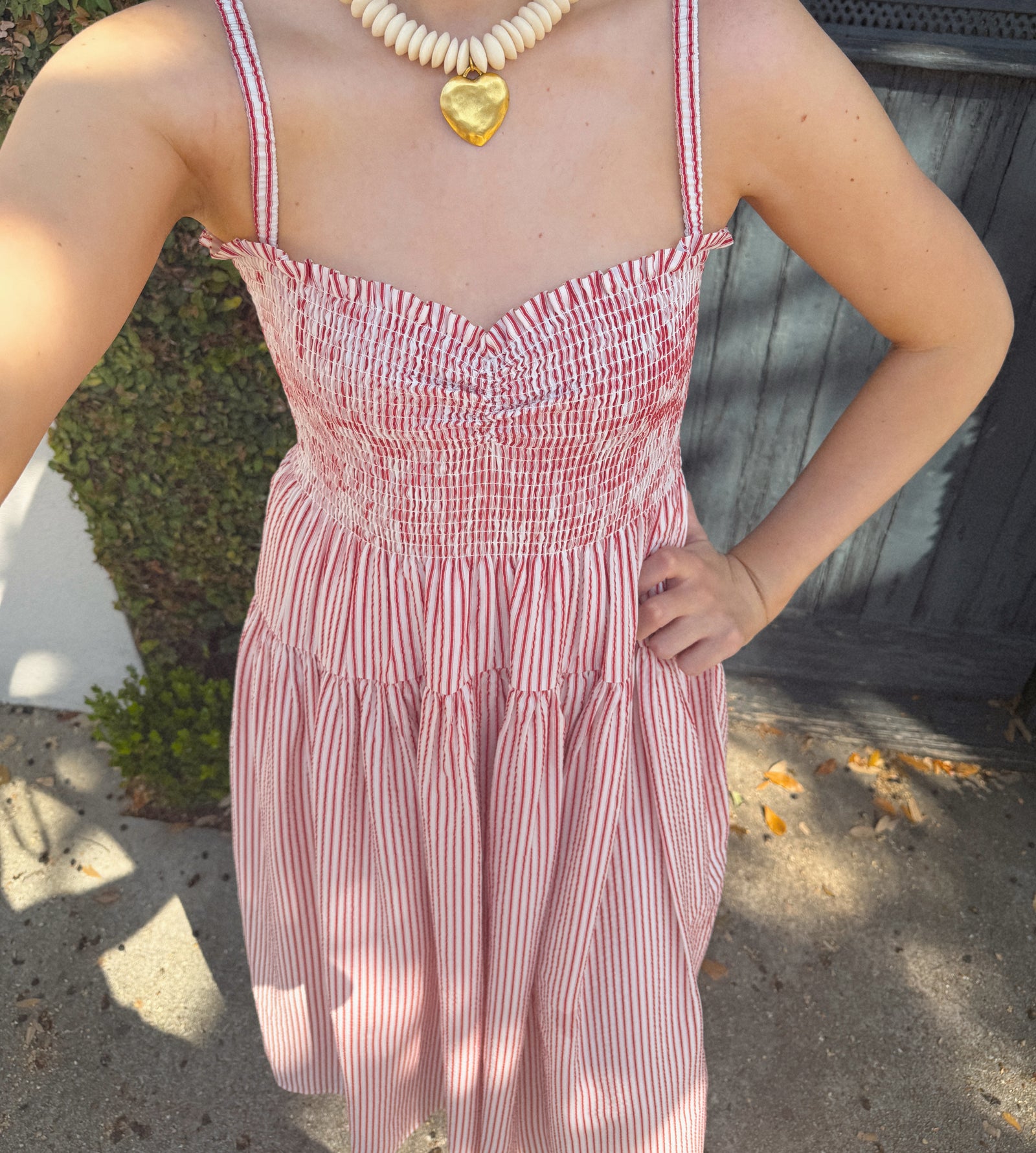 The Rebecca Nap Dress - Red Ticking Stripe Hill House Home The Rebecca Nap Dress - Red Ticking Stripe Hill House Home