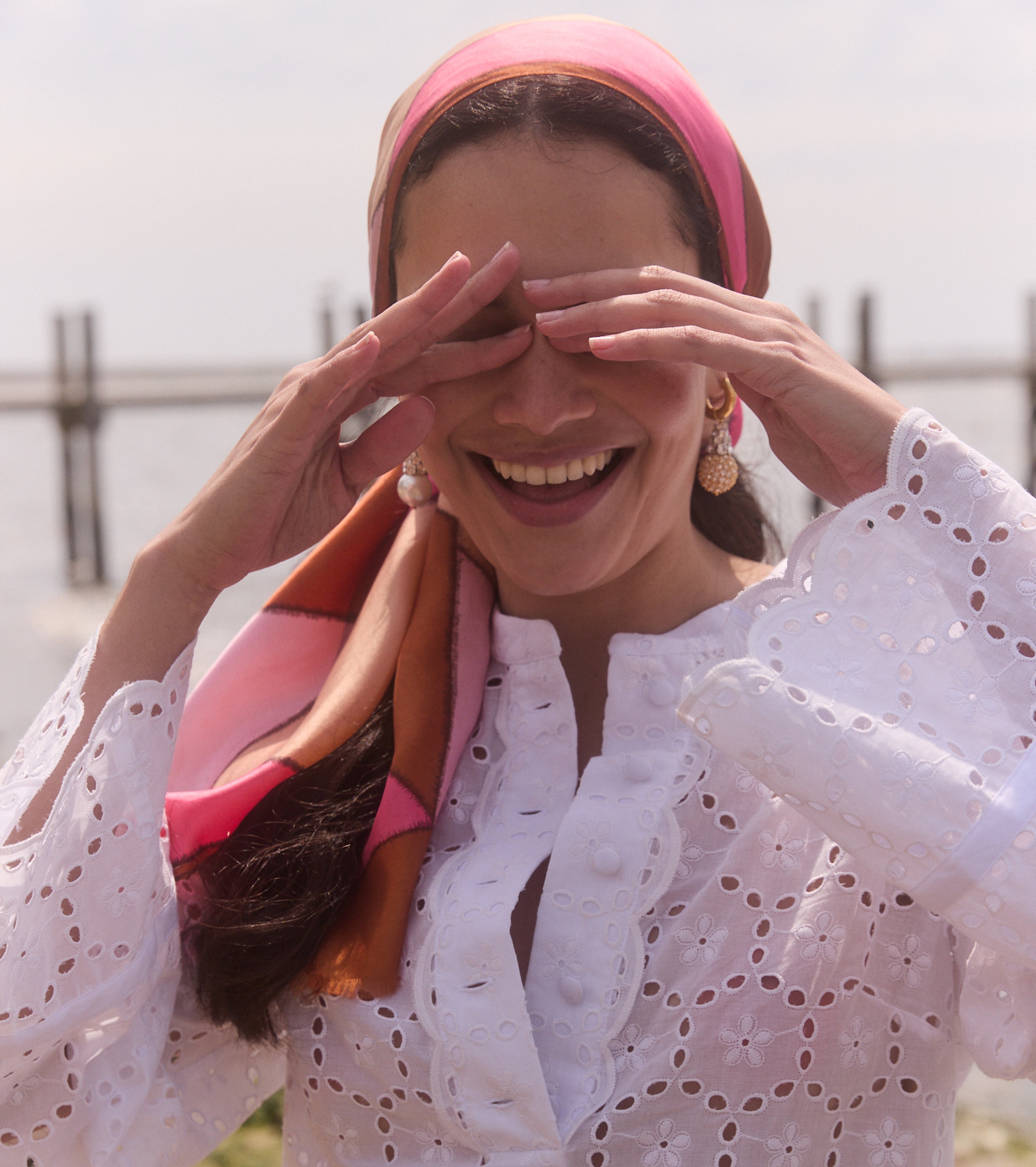 The Attica Dress - White Sand Dollar Broderie – Hill House Home