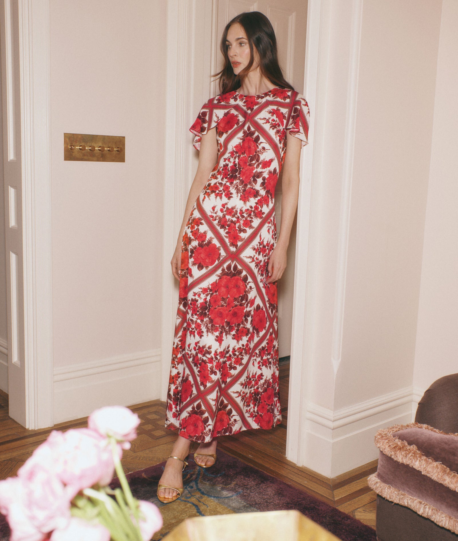 The Davina Dress in Red Diamond Rose color: Red Diamond Rose 