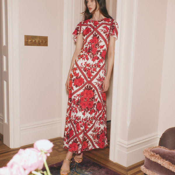 The Davina Dress - Red Diamond Rose – Hill House Home