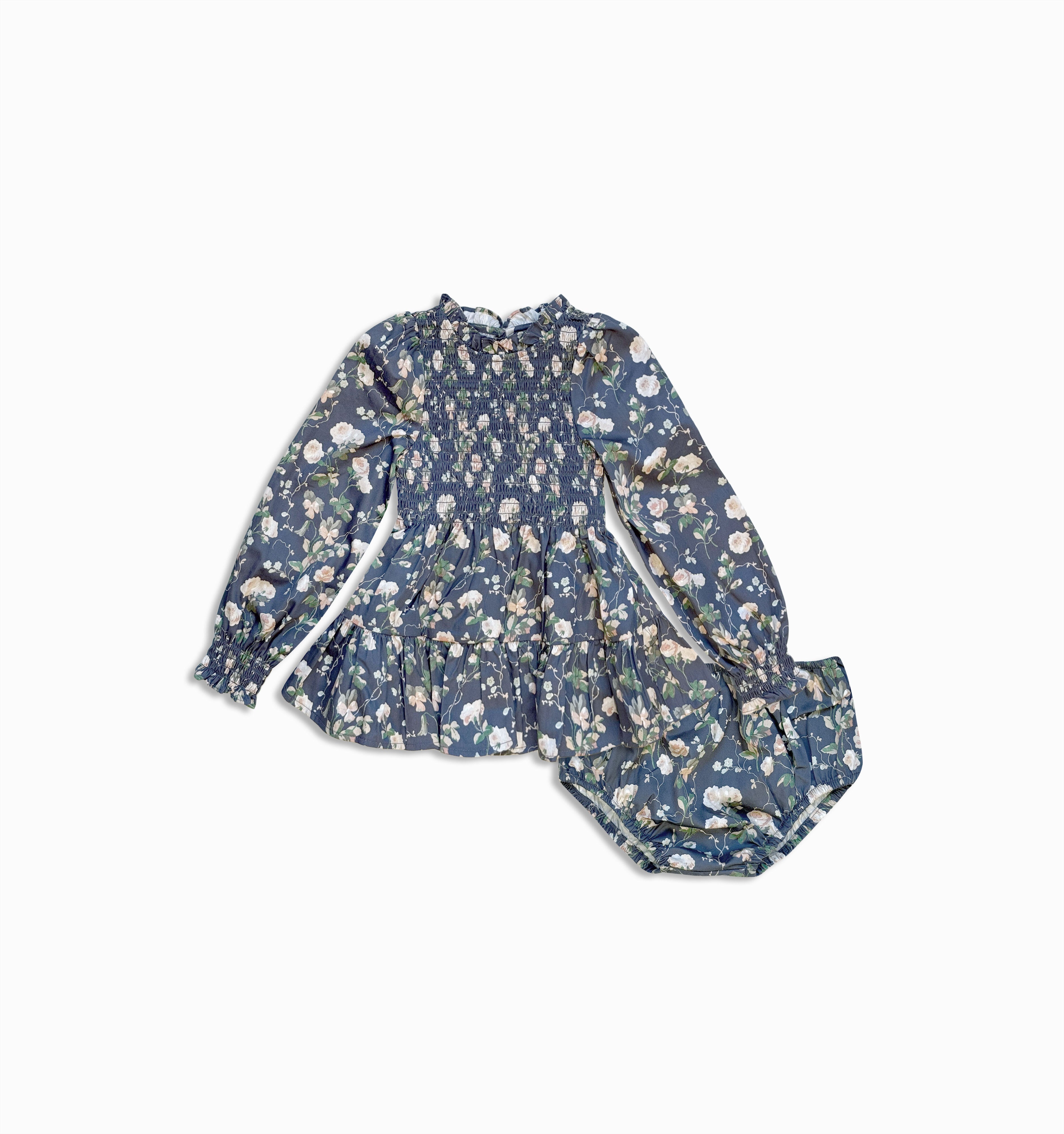 The Baby Viviana Nap Dress - Navy Bluebonnet