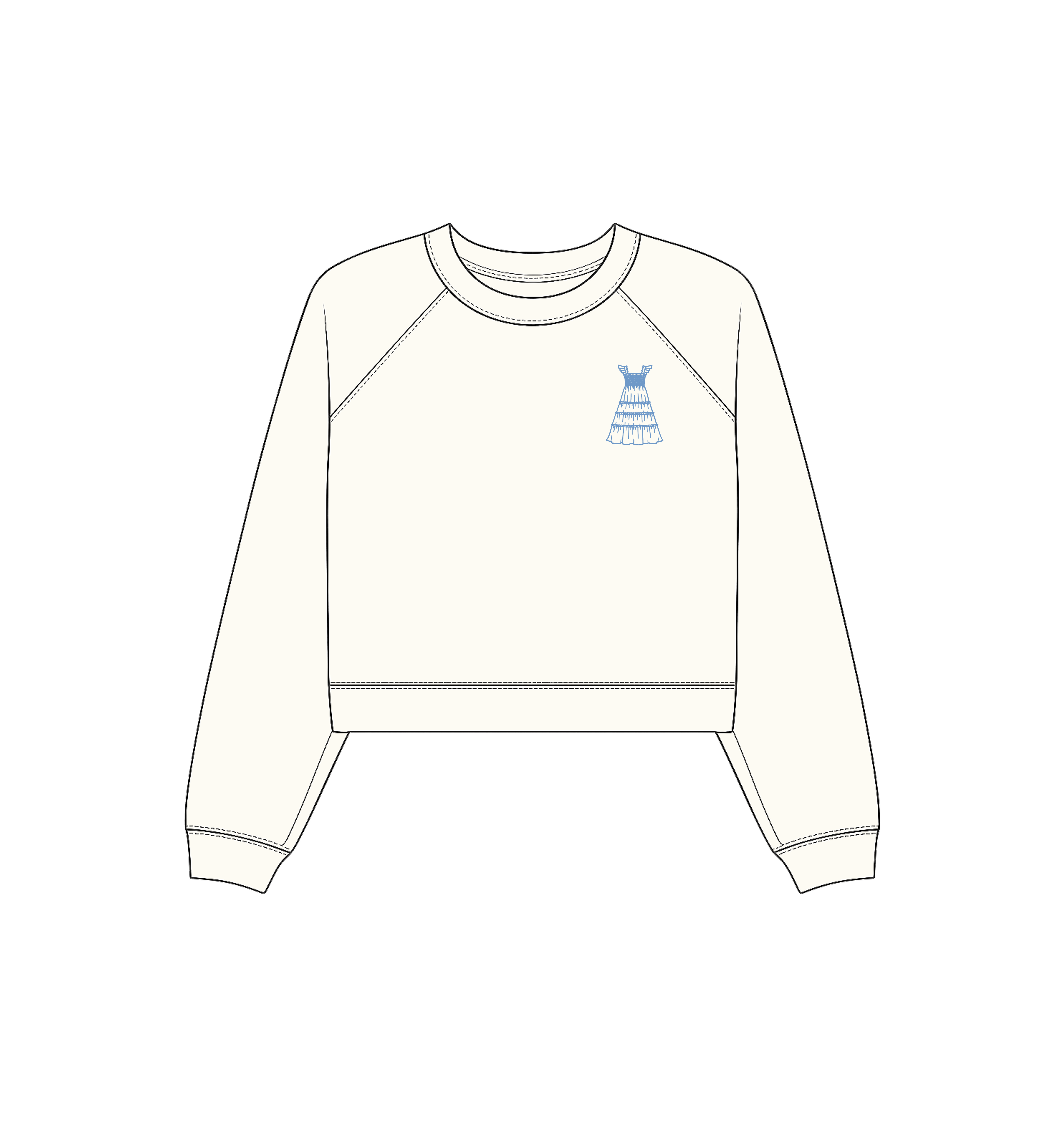 The Cropped Sweatshirt - Cream
