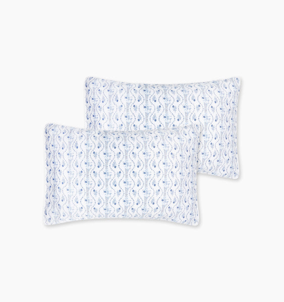 The Pillowcase Set - Blue Vine Stripe - Standard