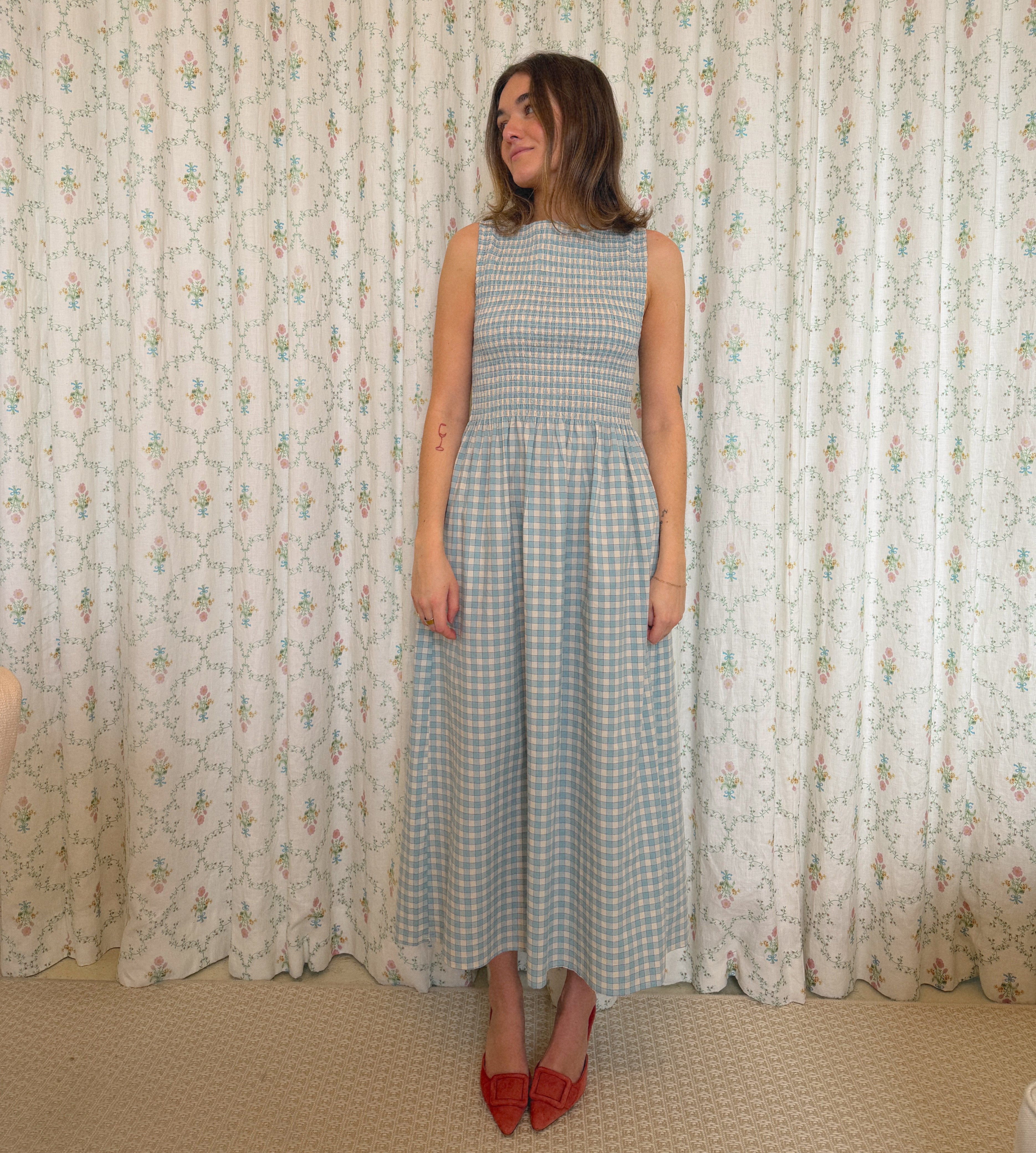 The Cosima Nap Dress - Blue/Red Gingham