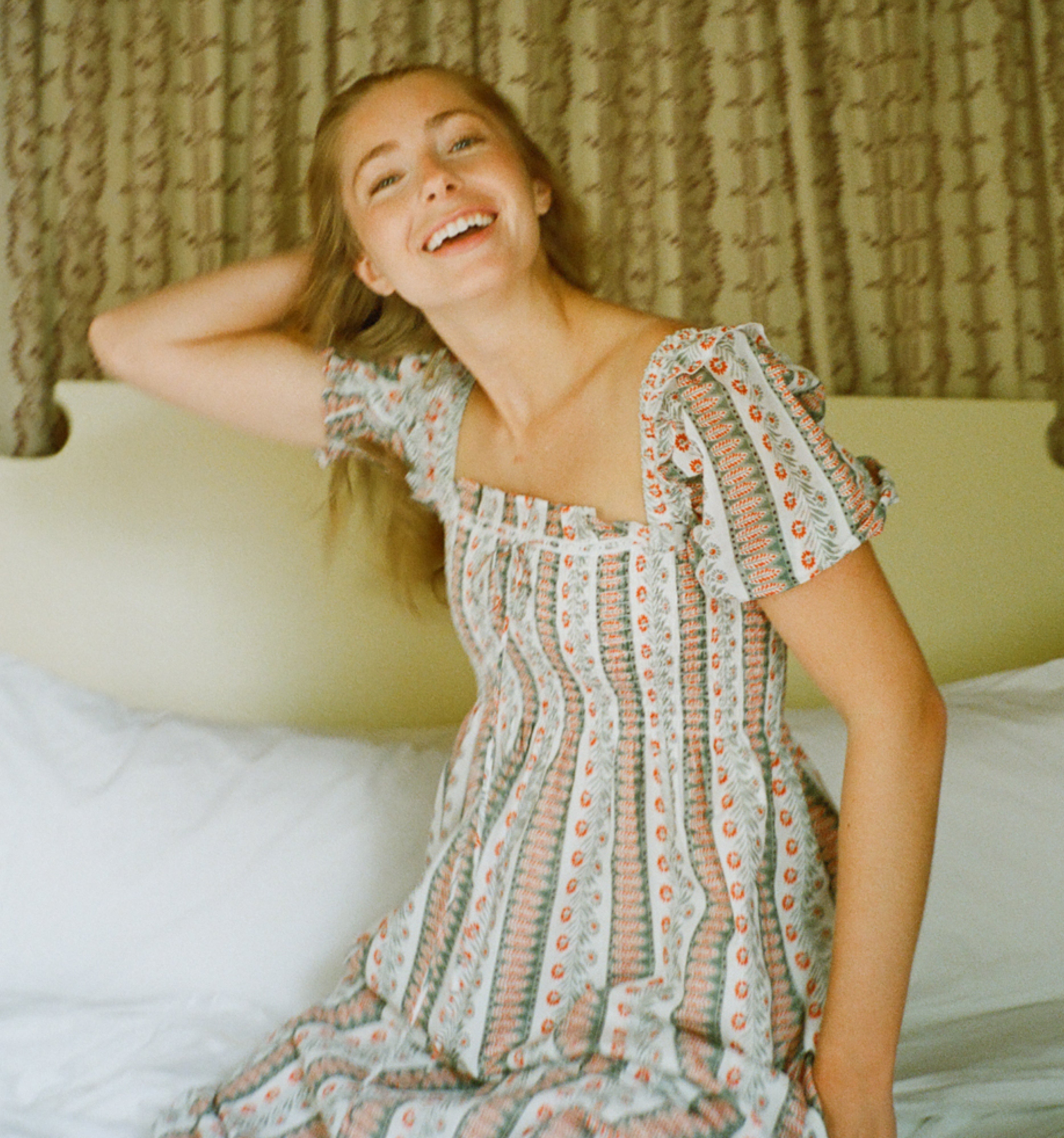 The Scarlett Nap Dress - Cosmos Floral Stripe