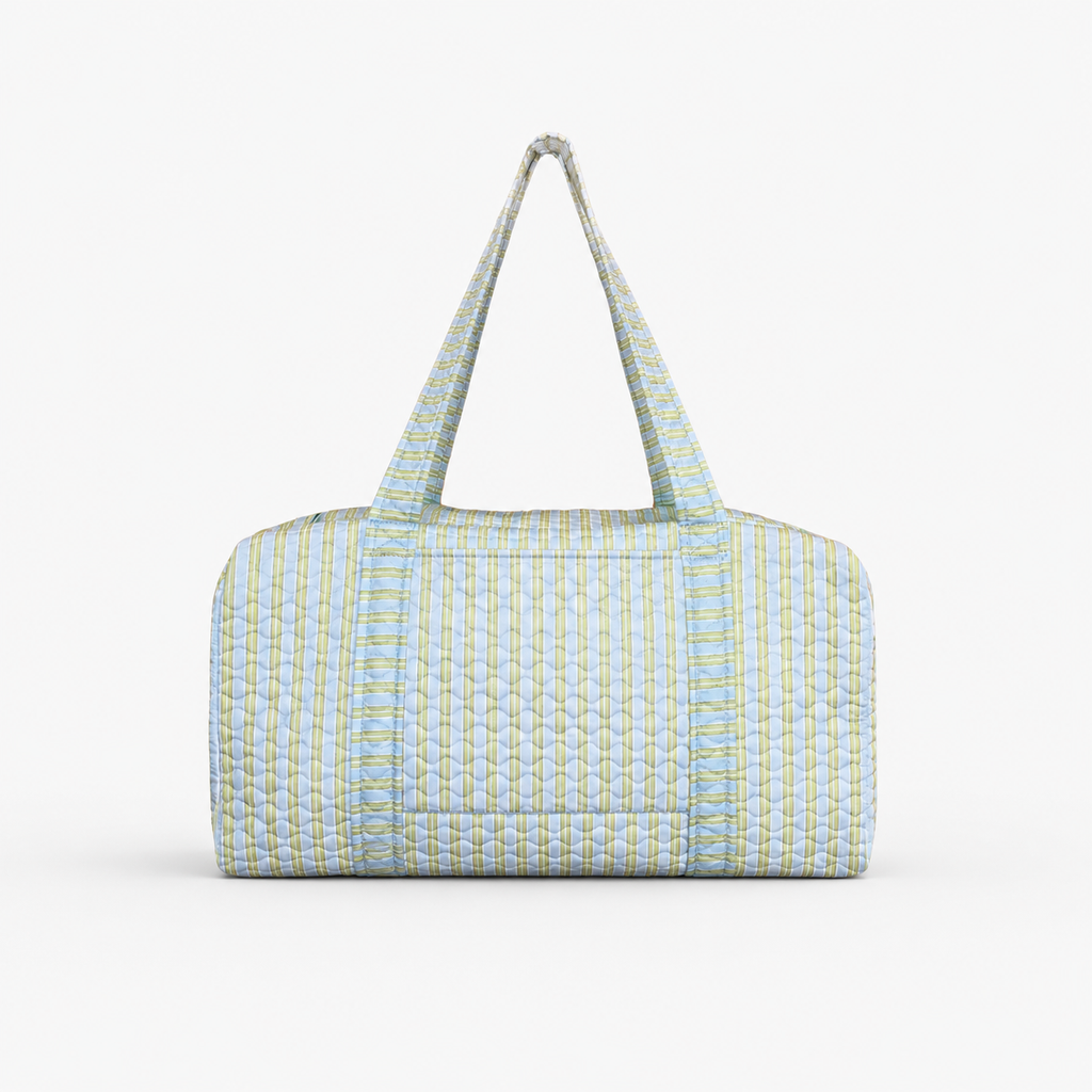 The Quilted Duffle Bag - Blue/Green Stripe – Hill House Home The Quilted Duffle Bag - Blue/Green Stripe – Hill House Home