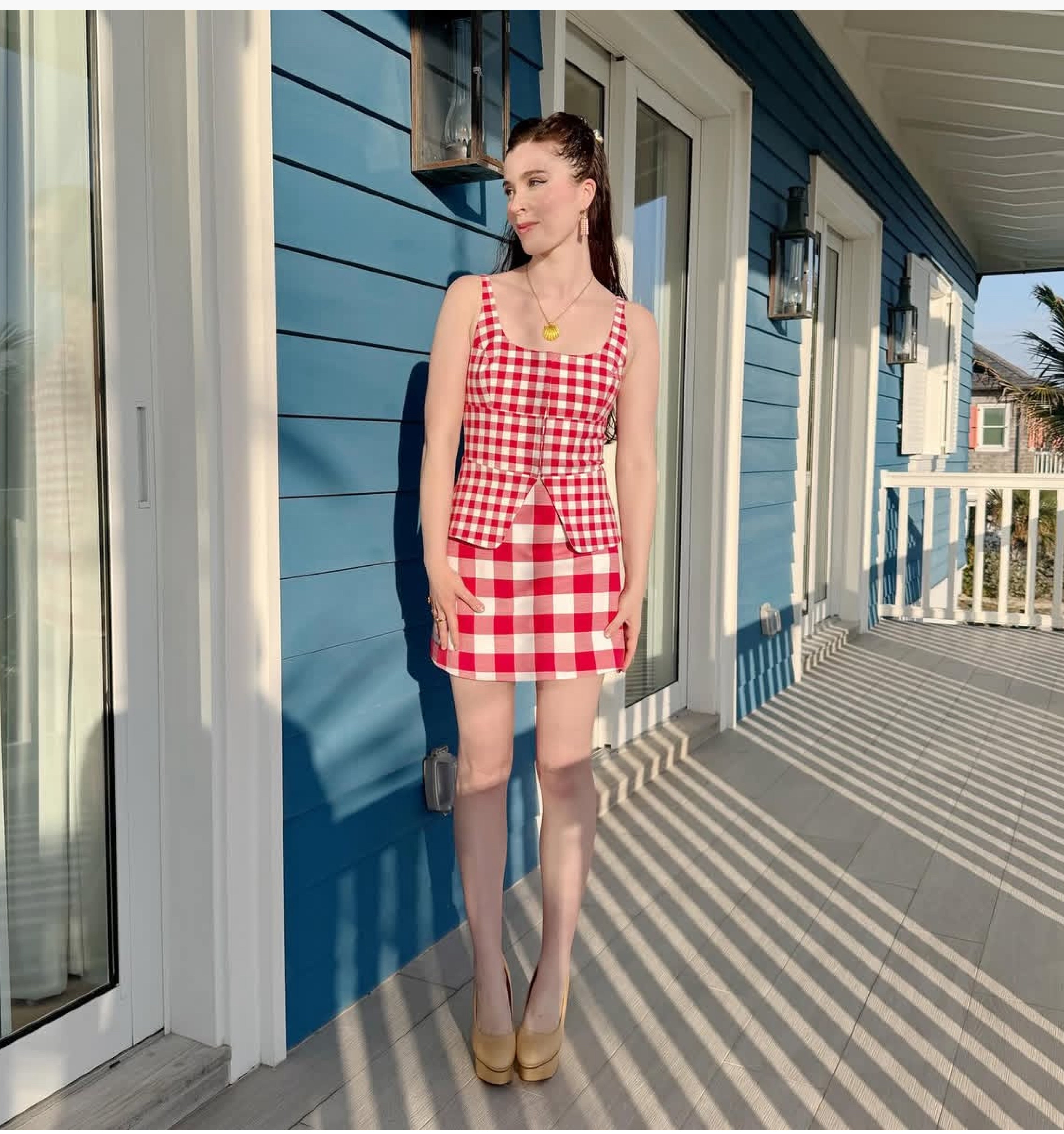The Hallie Skirt - Red Gingham