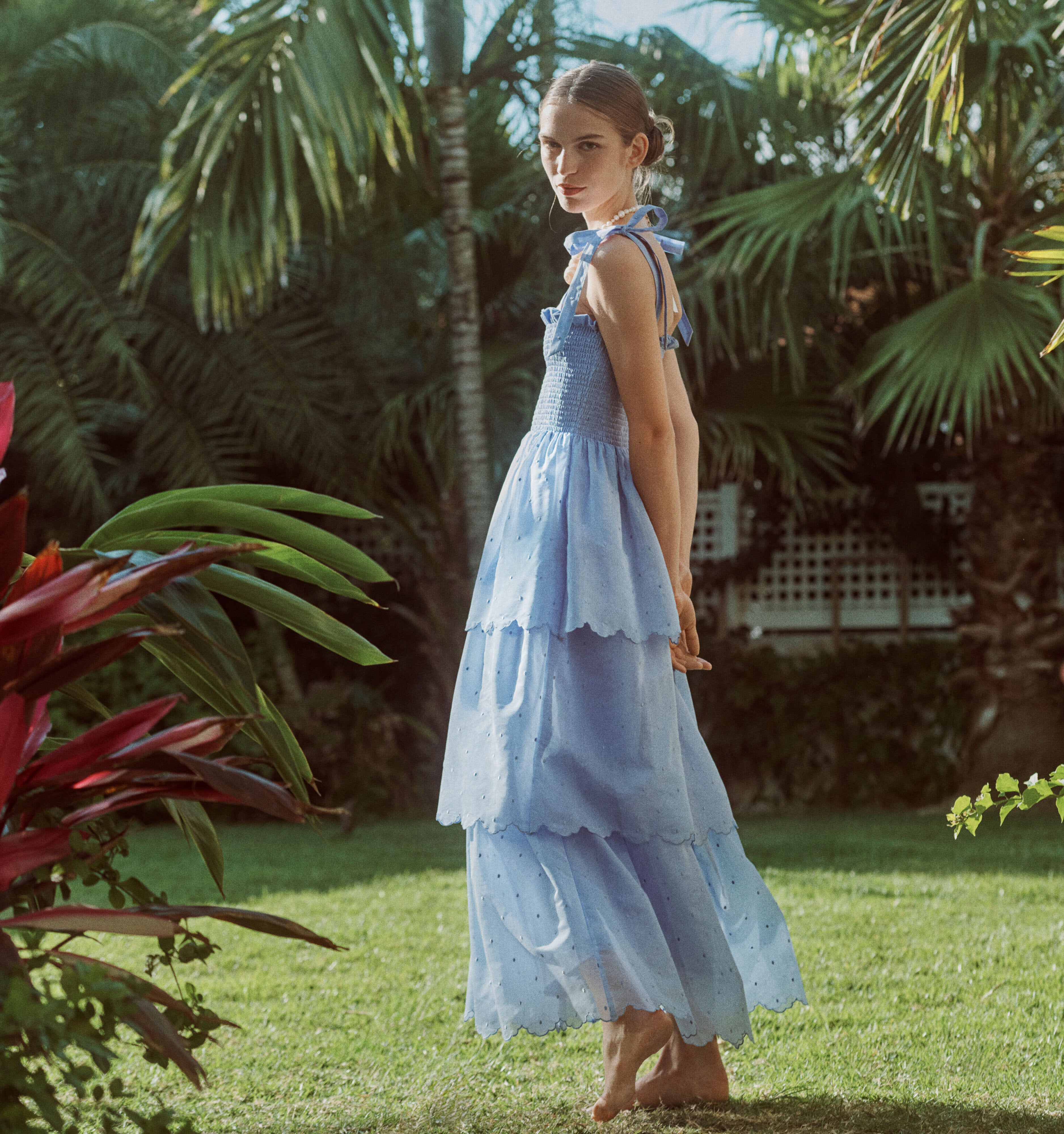 The Elise Nap Dress - Hyacinth Organza Dot