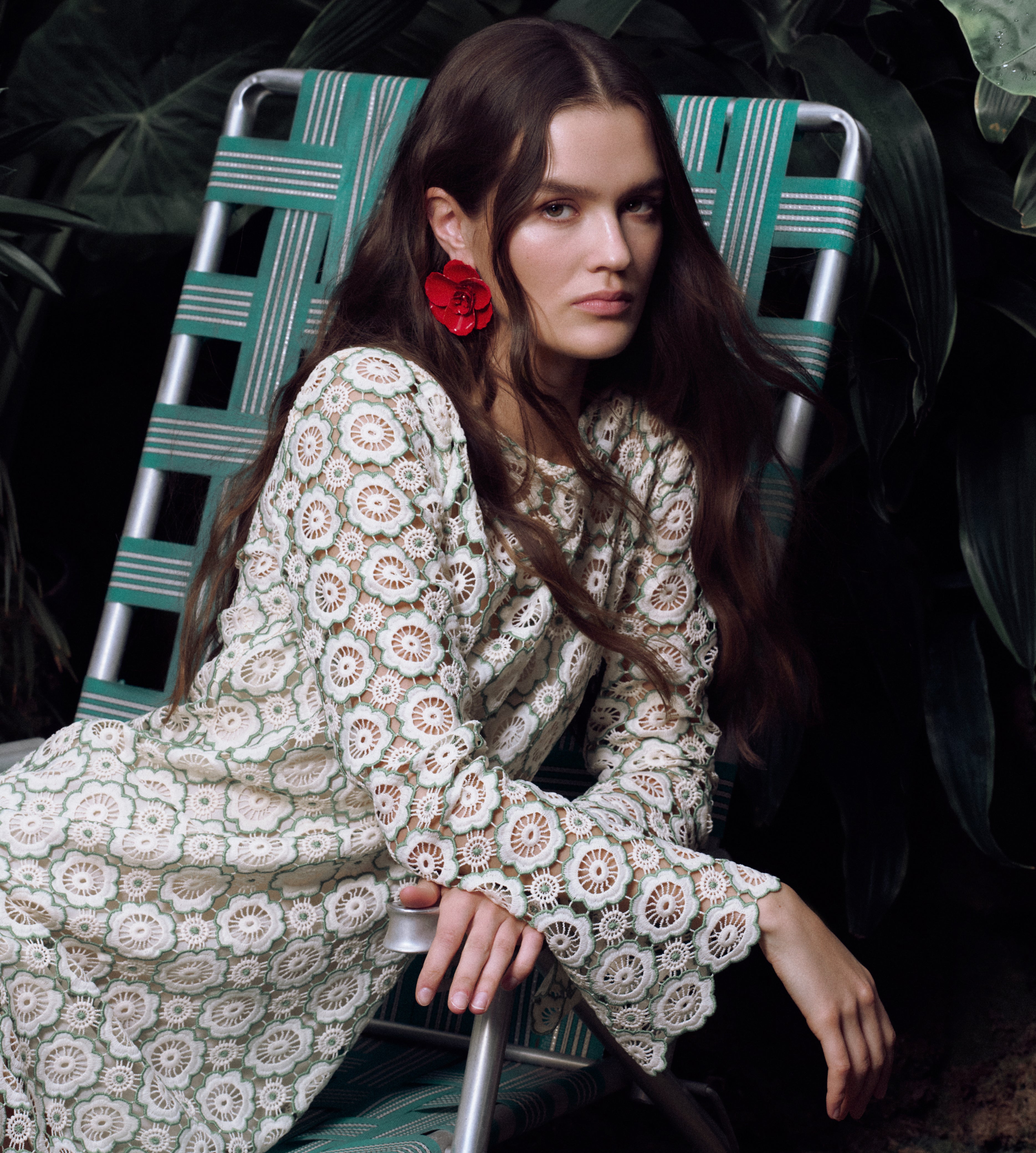 The Eliza Dress - Green Dahlia Lace